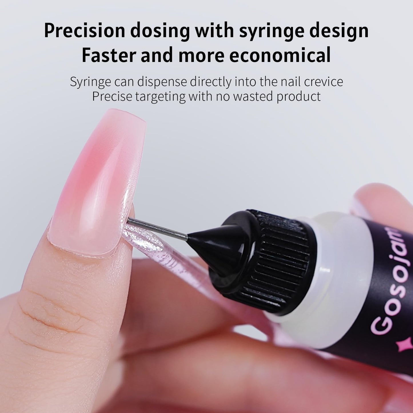 Gosojam Nail Glue & Remover Kit, Semi Solid Nail Glue Gel 10g for Press On Nails, Nail Glue Remover 20ml Pinpoint Precision Tip, Quick Dry No UV Light Needed, Tools for False Nail Tips