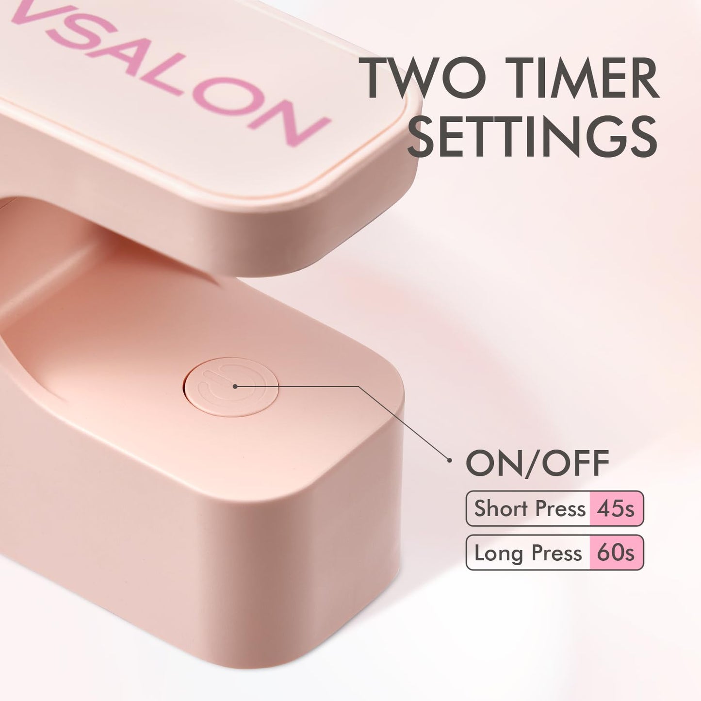 VSALON Short Almond Press-On Nails - 32 PCS French Tip Main Nails in 16 Sizes & 10 PCS Pink Alternative Nails - Reusable Fake Nail Kit with UV Glue, Easy Tabs, Nail Glue Remover & Nail Lamp