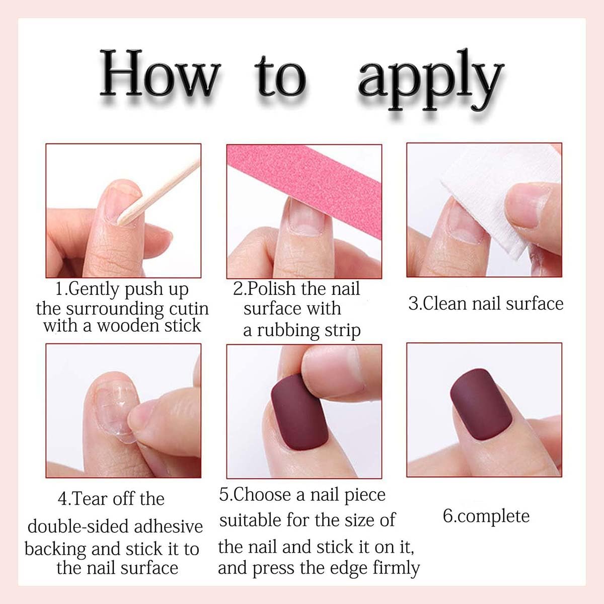 Flower Press on Nails - Short Almond Fake Nails Press ons with Floral Designs, Brown Nails Glossy Acrylic Nails Full Cover Glue on Nails for Women Manicure 24Pcs