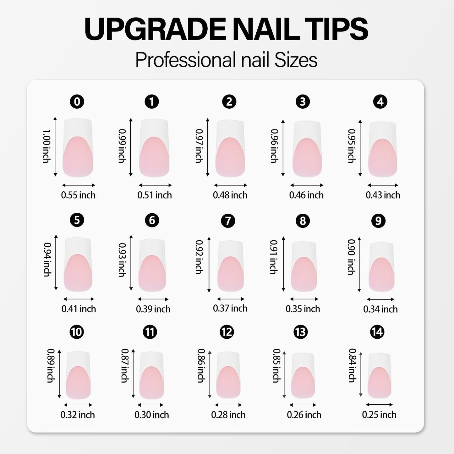 Vansiho Long French Gel Nail Tips 600Pcs, Long Square Soft Gel Nail Tips, Pink French Tips Press on Nails, Fake Nails with Box for Nail Art DIY 15 Sizes