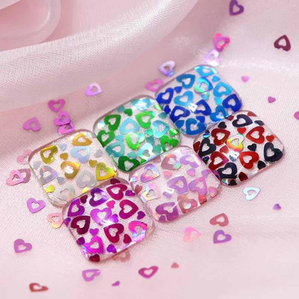 2 Boxes Nail Art Glitter Chameleon Holographic Glitter Red Nail Art Sequins 3D Flakes Laser Nail Glitter Design Shiny Glitters Accessories for Women Girls Supply Nail Charms Manicure DIY Nail Art