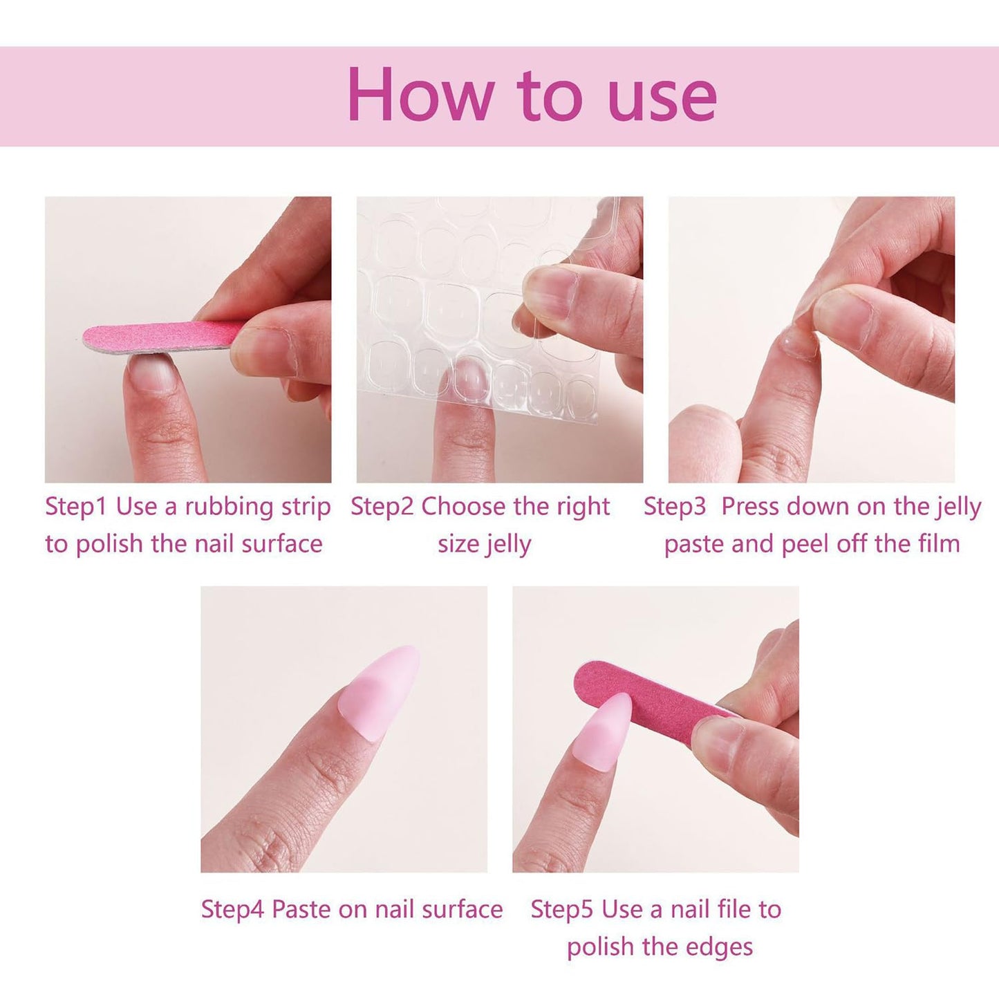 Rhinestones French Tip Press on Nails Medium Almond Shaped Colorful Diamond Design Full Cover Nude Almond Tip Press Ons False Nail Acrylic Artificial Fingernails Reusable Stick on Nails for Women
