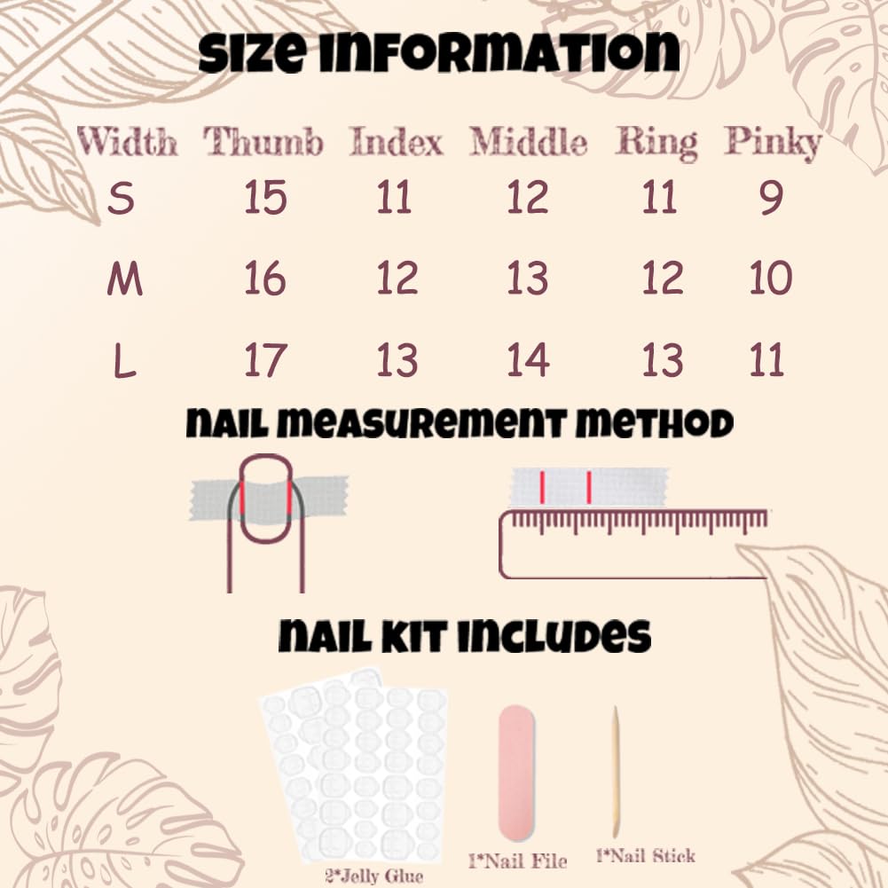 ADAIER Handmade Press On Nails, French Nails,wedding, party,Short Coffin Nails Set for Handmade,Reusable Opaque Nails in 10 Nail Kit for Women(Z-03) (S03, L)