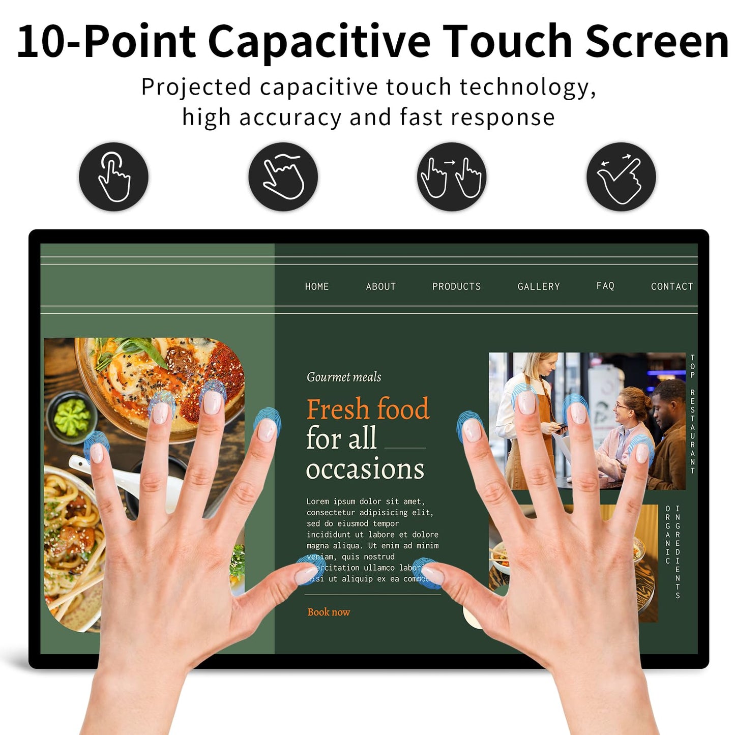 AYSTekMann 15.6" Digital Signage Displays 10000 mAh Capacitive Touch Screen Advertising Display with HDMI-in, All in One LCD Commercial Monitor Player with Android 11(2+32GB)