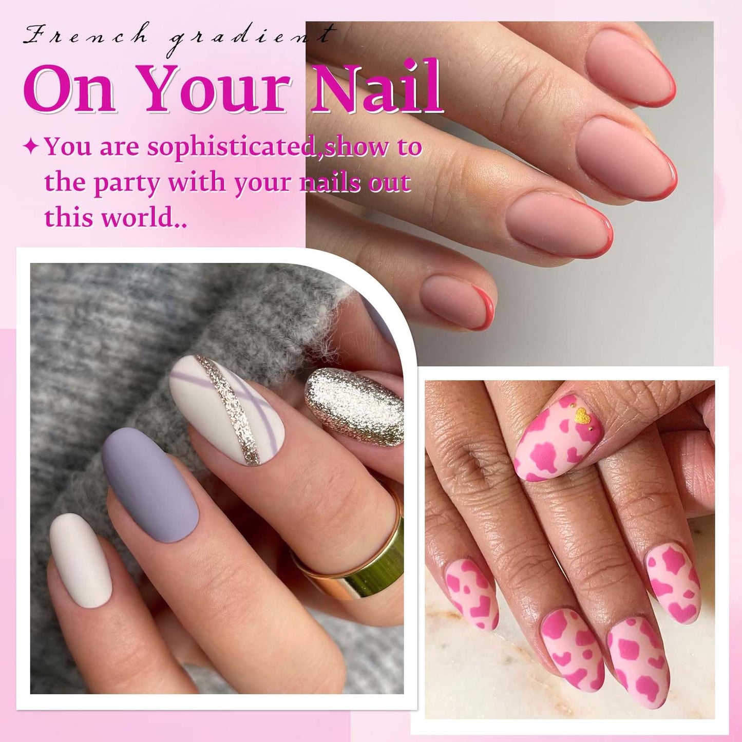 LoveOurHome 576pc Round Almond Press on Nails Short Fake Nail with Glue Tabs, Oval Glue on Nails Press ons Nail Oval Acrylic Nails Short False Nails Women Girls Matte Stick Artificial Fingernail