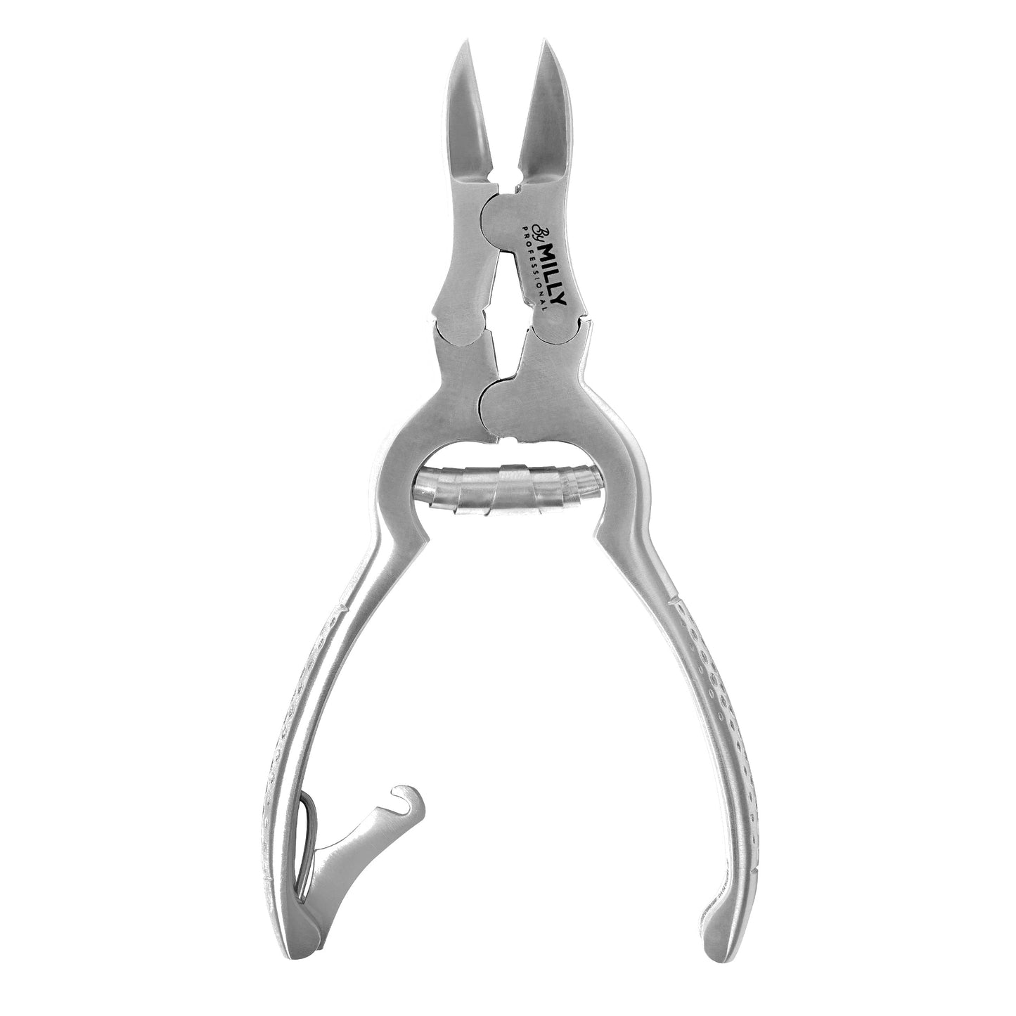 By MILLY High Carbon Steel Professional Nail Clippers for Seniors & Podiatrist Toenail Clippers | Hammer Forged to Trim Thick or Hard Toenails | Heavy Duty Toenail Clippers for Thick Toenails (Silver)