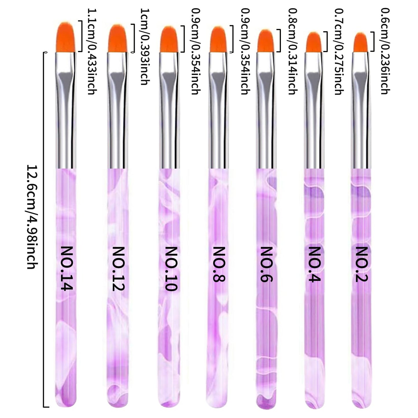 19Pcs Purple Nail Art Brush Set, Nail Brushes Kit with Acrylic Nail Brush, Gel Polish Brushes, Dotting Tools, Nail Dust Brush, Manicure Tool for Acrylic Powder Application, Sculpting & Cleaning