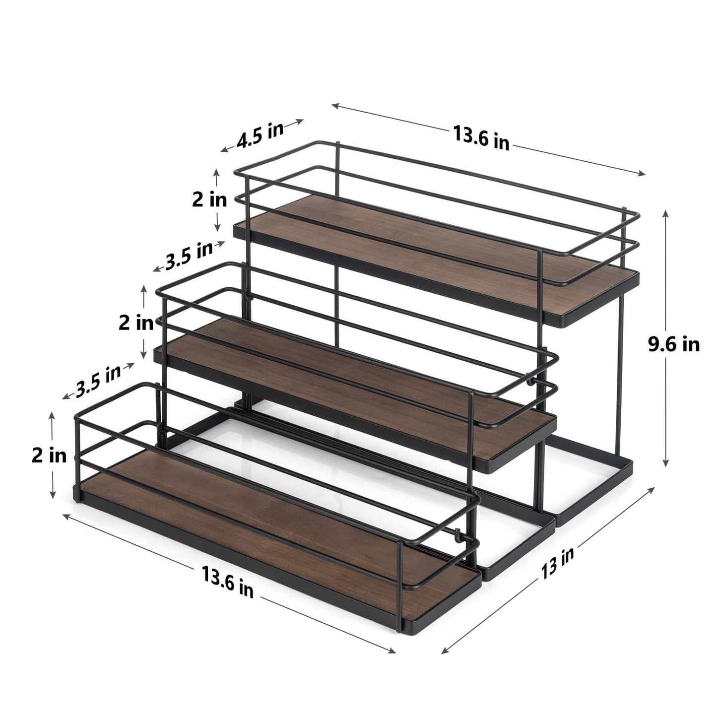 kimilus 12 Bottle Capacity Coffee Syrup Organizer 3 Tier Coffee Syrup Stand Shelf for Coffee Bar Kitchen Small Wine Rack for Bar Family Storage for Syrup Wine Dressing