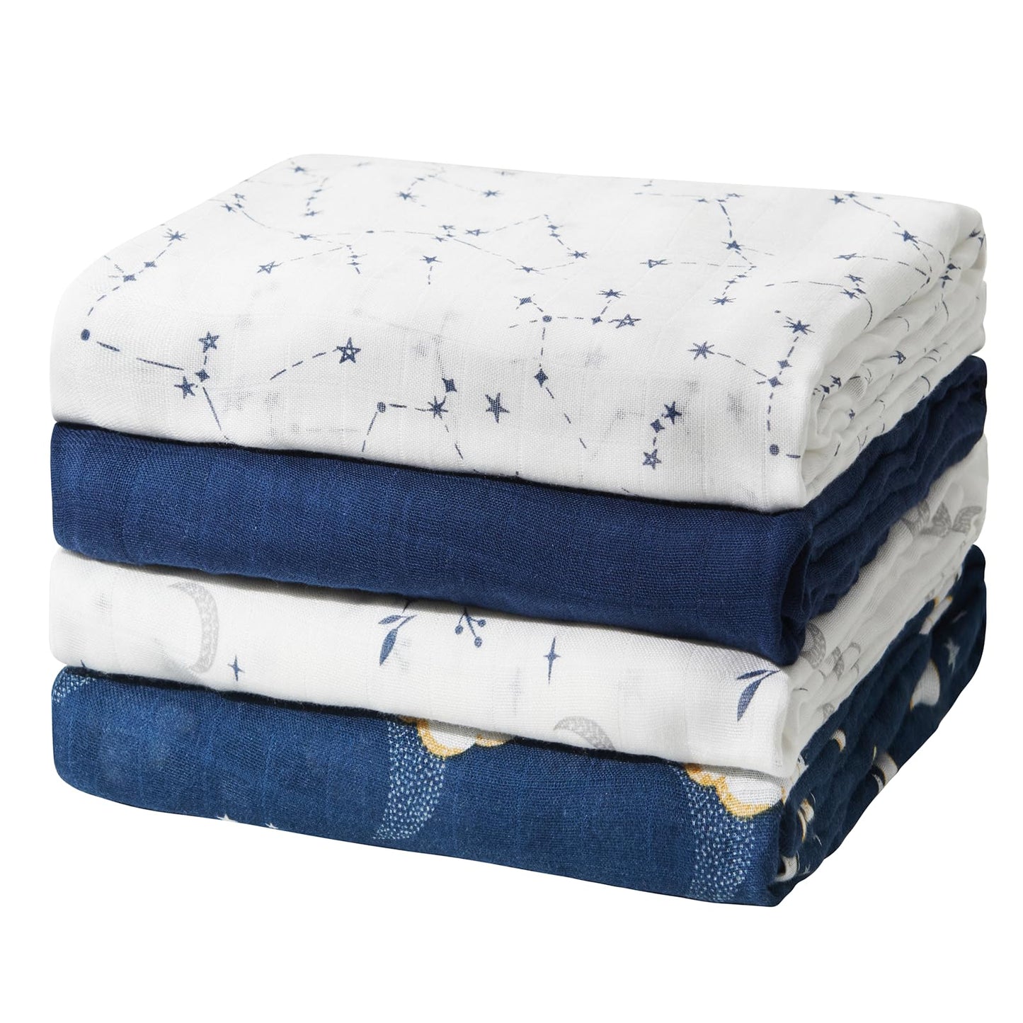 Momcozy Muslin Best Wishes Swaddle Blankets, Ultra Soft Neutral Registry Essentials, Jungle Trails & Wild Pals, Breathable Large 47'' x 47'' Newborn Boys Girls Receiving Blanket