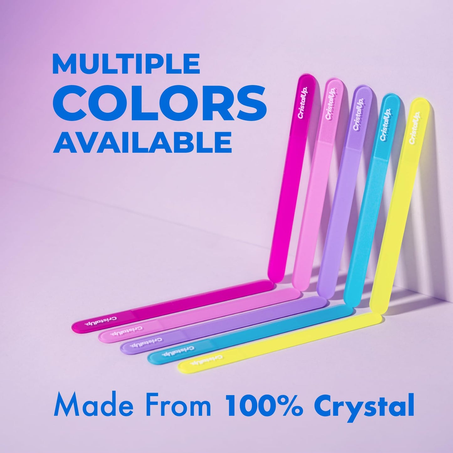 CristalUp Glass Nail File Set 2 Pack, Crystal Nail Files 5.3 in and 3.5 in, Durable Gentle Nail Care for Manicure and Pedicure, Home Office and Travel Use