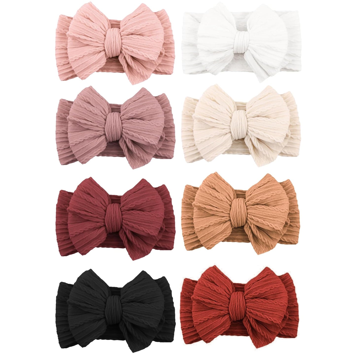 Niceye Handmade Baby Headbands Soft Stretchy Nylon Hair Bands with Bows for Newborn Infant Baby Toddler Girls- Pack of 6