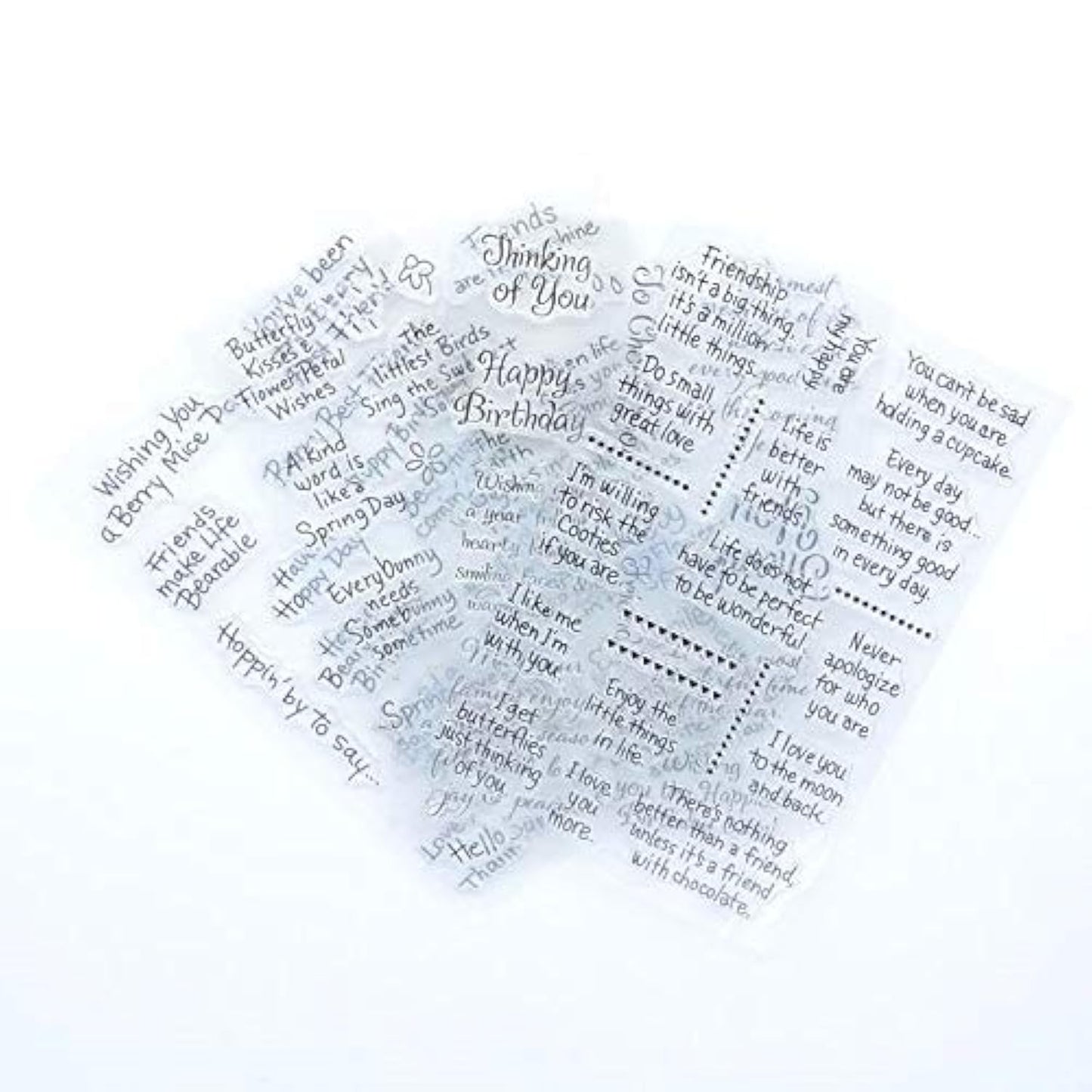Welcome to Joyful Home 4pcs/Set Different Sentiments Rubber Clear Stamp for Card Making Decoration and Scrapbooking