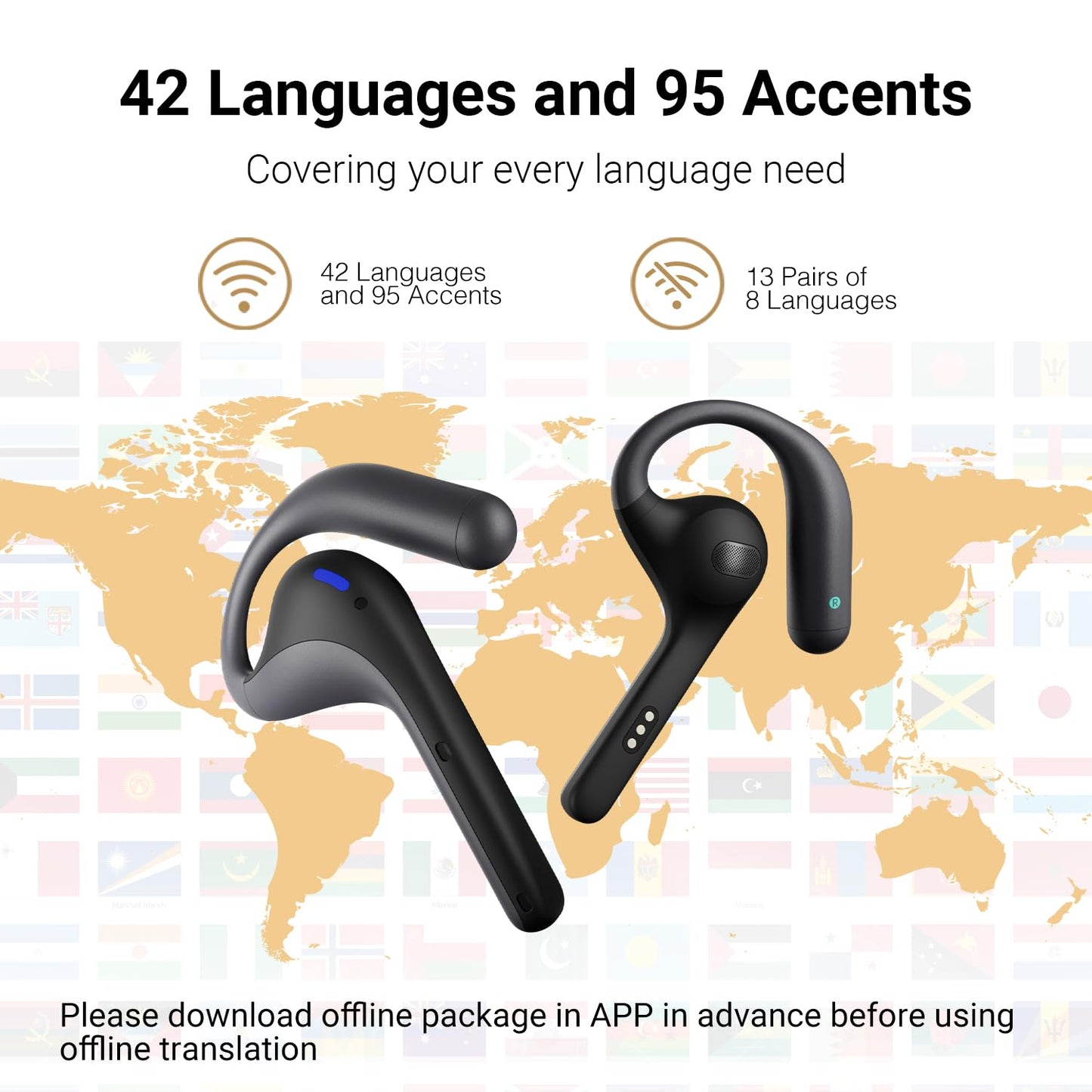Timekettle W4 Pro AI Interpreter Earbuds(Grey),Translator Device Supporting 40 Languages,Translator Earbuds for Call and Video Translation,APP Work with iOS and Android