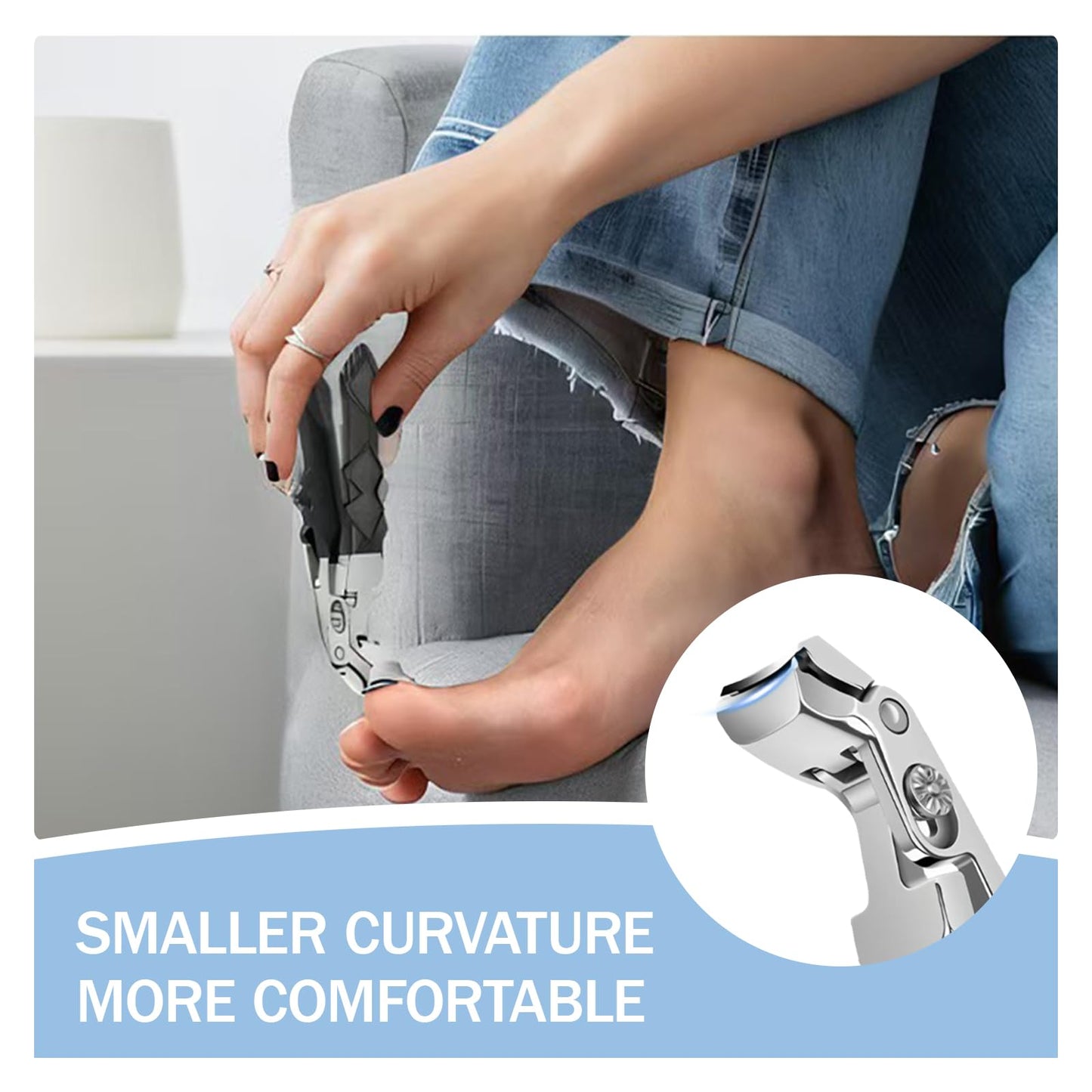 (1SET) 2025 New Orthoclip Toe Nail Clippers,New Ultra Sharp Stainless Steel Wide Jaw Opening Anti-Splash Slanted Nail Clippers of Oblique and Flat Mouth,Thick Nails, Fingernails & Toenails