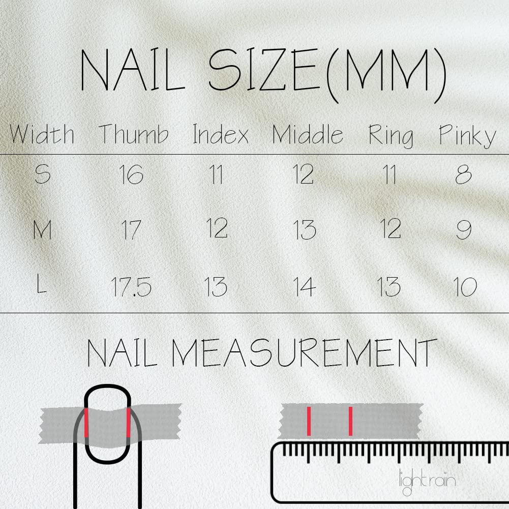 Light Rain Medium Size Hand-made Press on Nails, 3D Gel UV Finished False nails with Design by Professional Manicurist