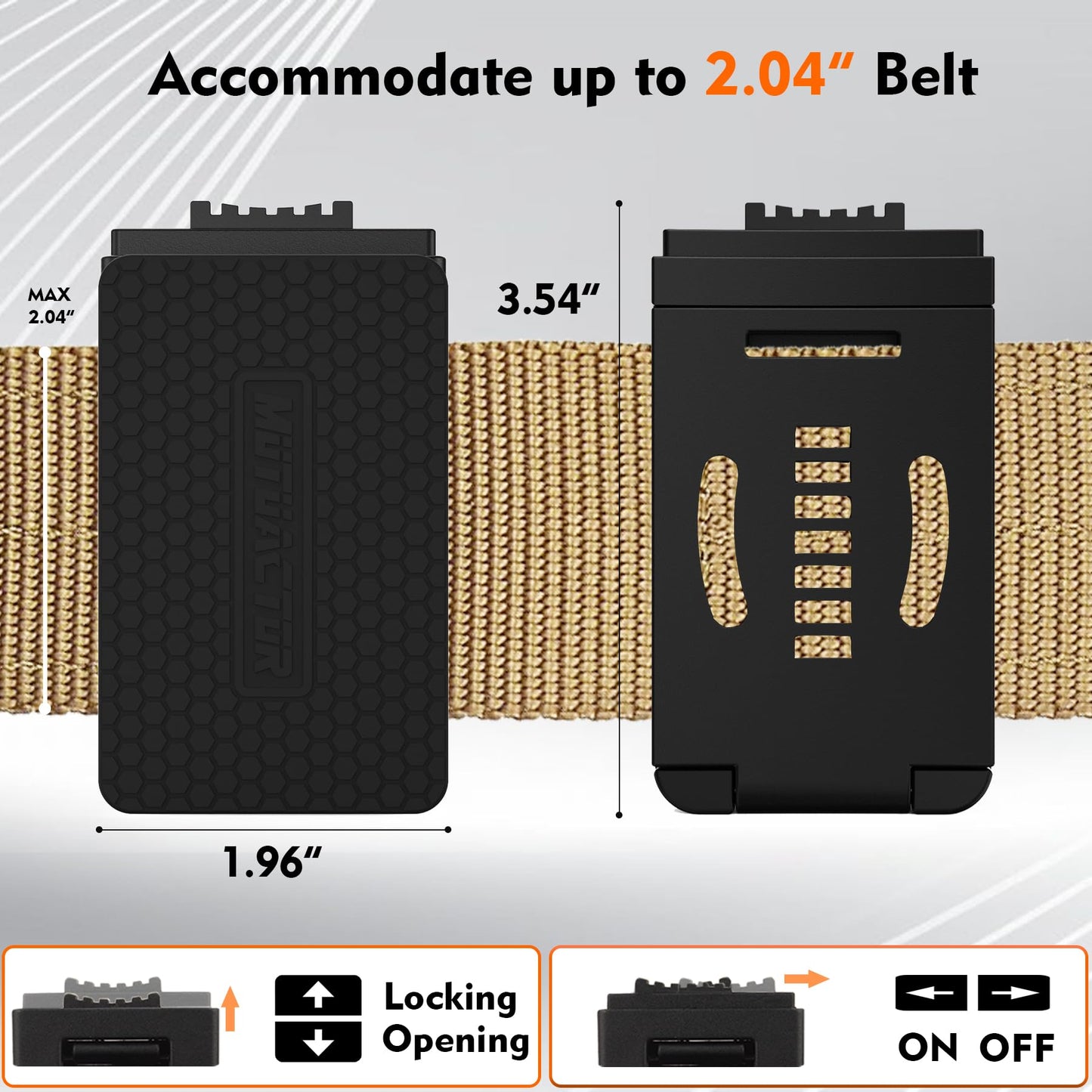MUTUACTOR Magnetic Belt Clip Heav Duty, 2PCS Super Strong Tool Belt Tool Holster,Anti-Slip Rubber Coated Magnetic Belt Clip for Organizing Screwdrivers Hammers Wrenchs