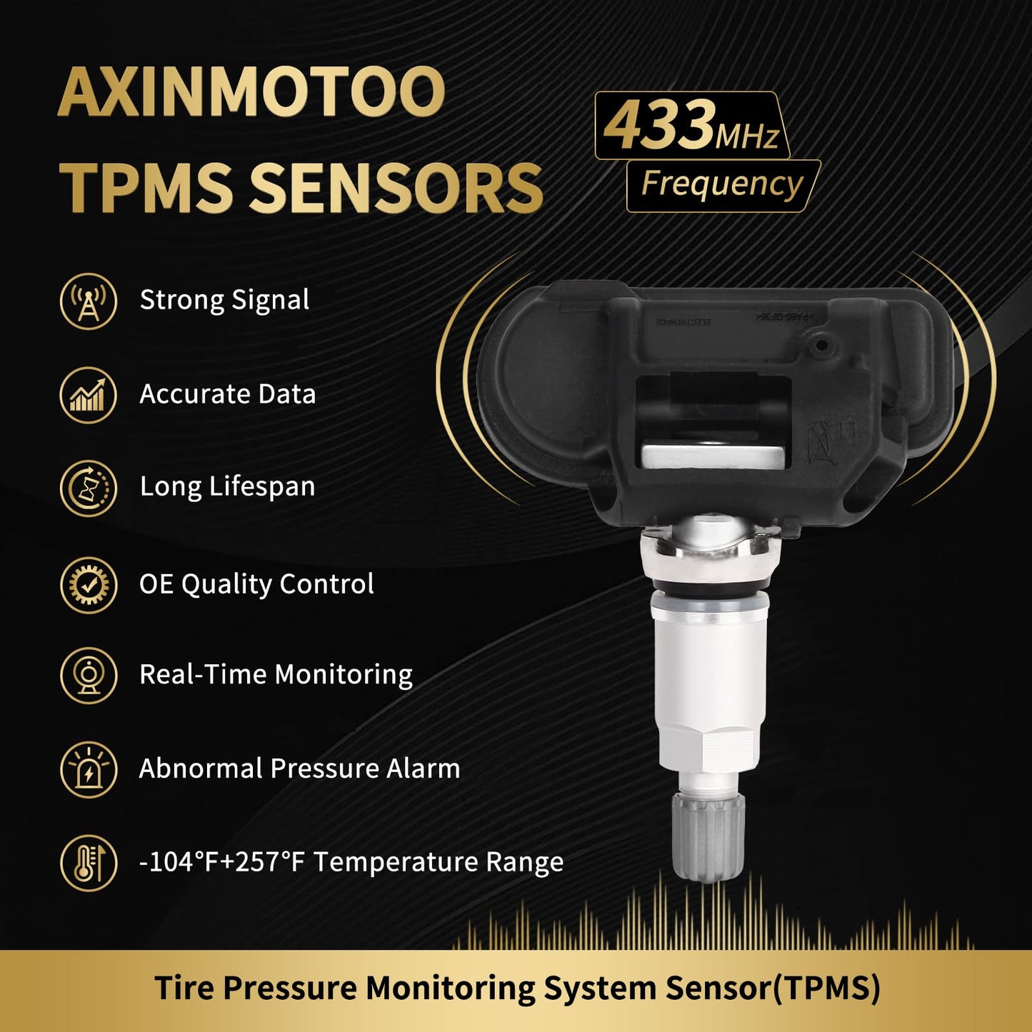 AXINMOTOO TPMS Sensor, 4PCS 433MHz Tire Pressure Monitoring Sensor Replacement for Mercedes-Benz C250 CL550 CLS550 E250 E550 G550 GL350 GLK250 ML350 S550 SL550 SLK250 Sprinter 2500 A0009050030