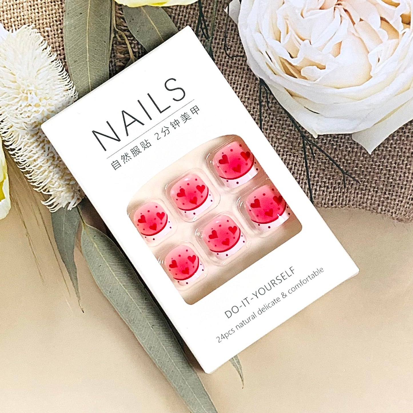 FIEONCIY Press on Toenails with Designs Acrylic Fake Nails for Toe Artificial False Nails with Charms Glue on Toe for Spring Summer Stick on Toenails for Women Girls(F182)