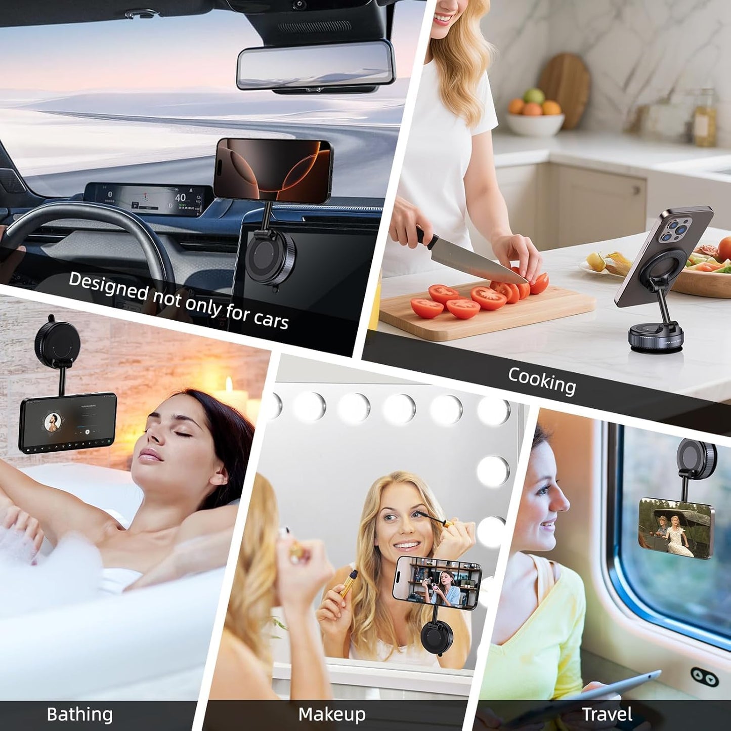 2026 Upgraded Magnetic Car Phone Mount — 70-Pound Ultra-Strong Vacuum Suction Cup, 360° Rotation, Suitable for Cars/Gyms/Mirrors/Smooth Surfaces, Compatible with iPhone, Android, and All Smartphones