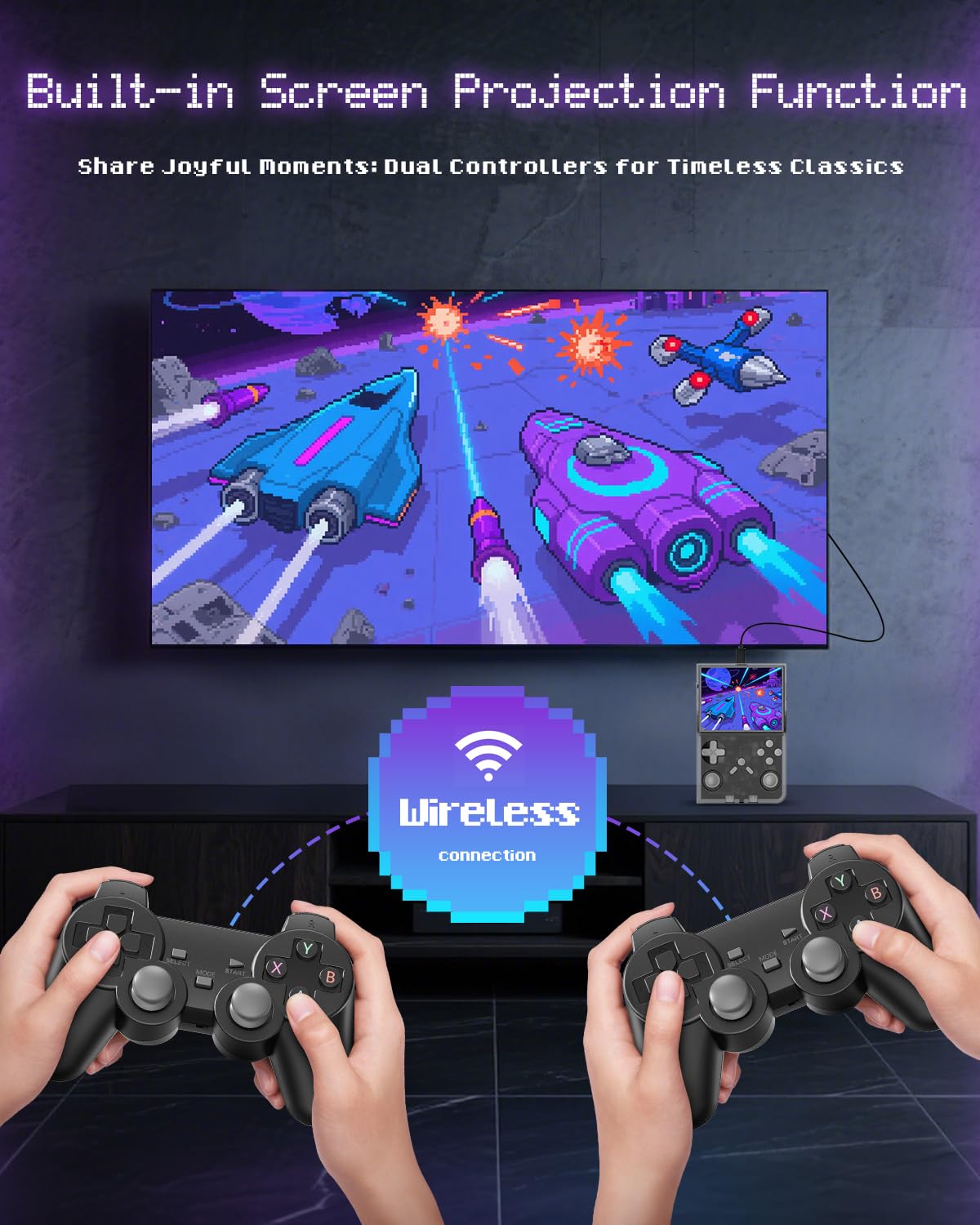 R40 Handheld Game Console – Retro Gaming Console with Built-in 128G TF Card, 20000+ Games | Portable Retro Game Console, Handheld Emulator for Mini/Pocket/Portable Gaming, Handheld Video Games