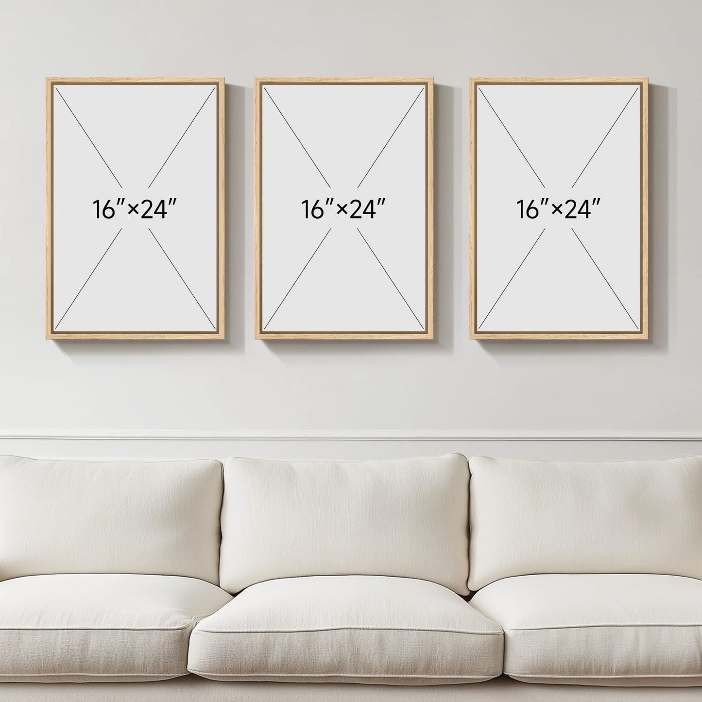Framed Christian Wall Art Set of 3, Jesus Leaves the 99 Sheep Framed Canvas Prints, Neutral Beige Minimalist Scripture Artwork for Living Room Bedroom Prayer Room Office, 16x24 Inch