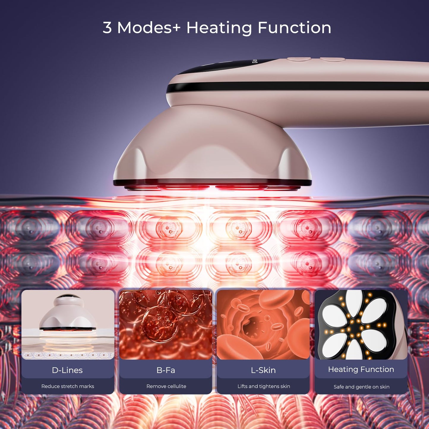 Oranmagic Professional Electric Body Massager Machine- Upgraded Portable Skin Tightening Massager with Heating for Belly, Waist, Arms, Buttocks, Legs, Wireless & Lightweight