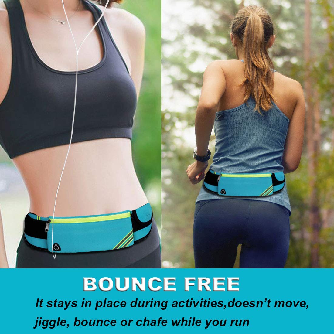 Running Belt Waist Pack Bag,Workout Gear,Gym Fitness Fanny Pack for Phone,Cell Phone Holder for Running,Jogging Pocket Belt for Women & Men,Running Accessories(Blue)