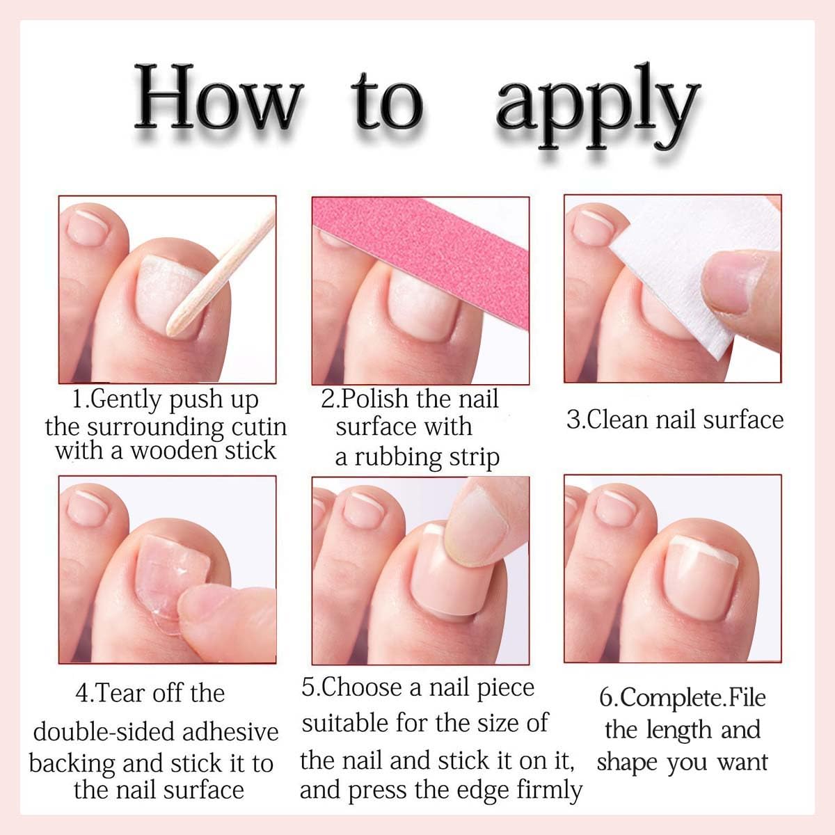 Press on Nails and Toenails Set - 48Pcs Medium Almond French Tip Fake Nails, Nude Pink Base with Tulip Floral Design, Reusable Glue on Nails for Women, Spring Summer Manicure & Pedicure Nail Kit