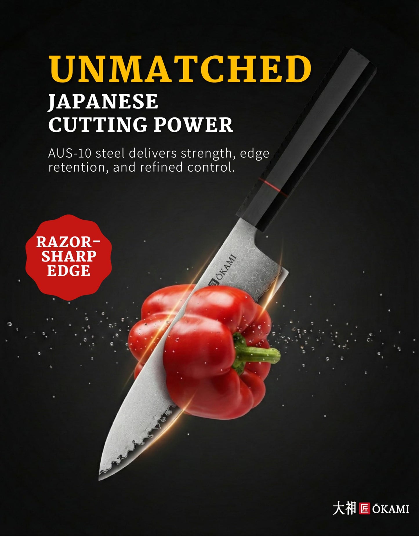 Chef Knife 8 Inch - Hand Forged Kitchen Knife with 67-Layer Japanese Damascus Steel, AUS-10 Core & G10 Handle - Ultra Sharp, Perfectly Balanced Gyuto Knife for Home Chefs and Professionals