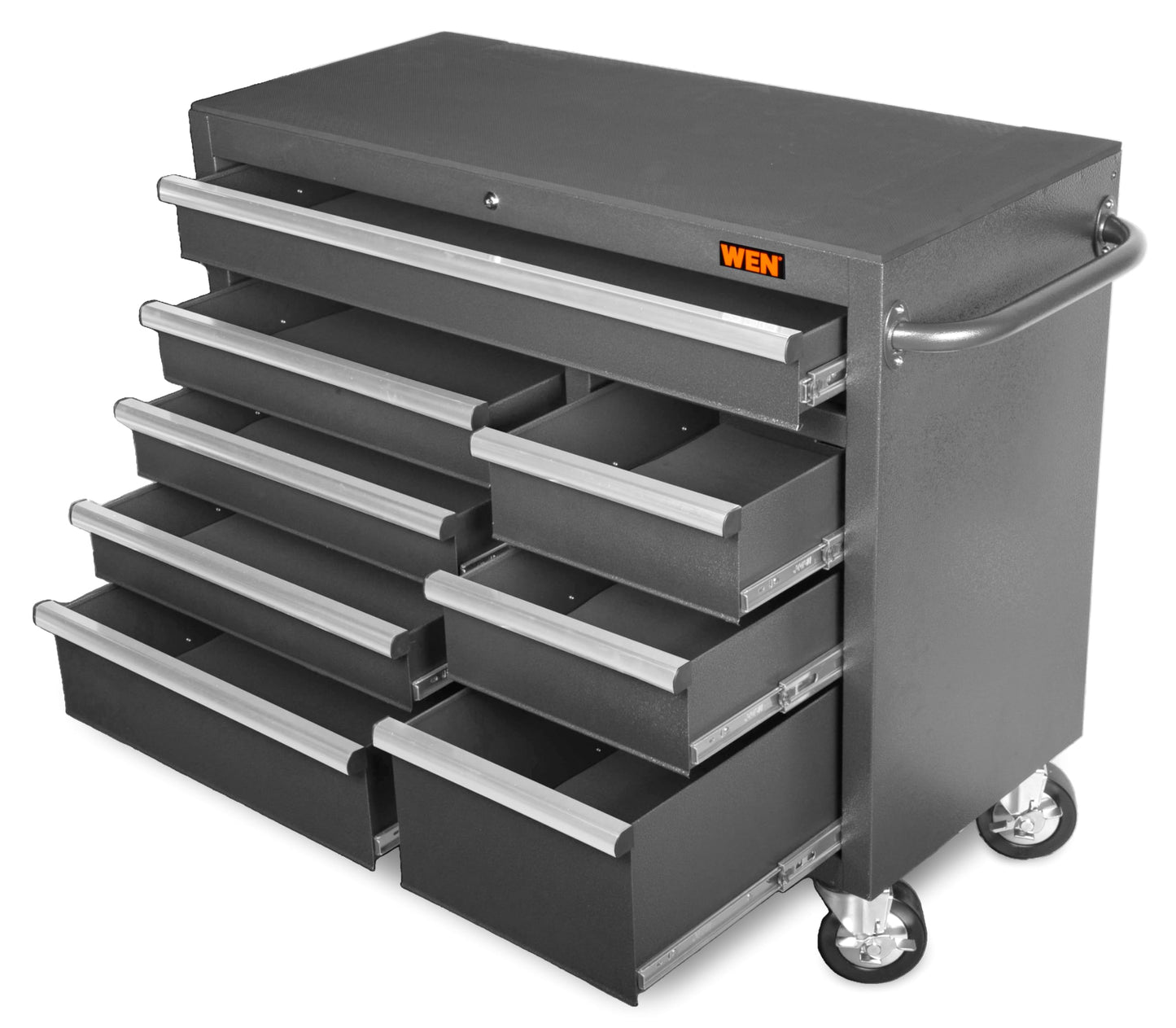 Wen 42-Inch Premium Rolling Tool Cabinet, Black, Heavy Duty 21-Gauge Powder-Coated Steel Construction (GG422B)