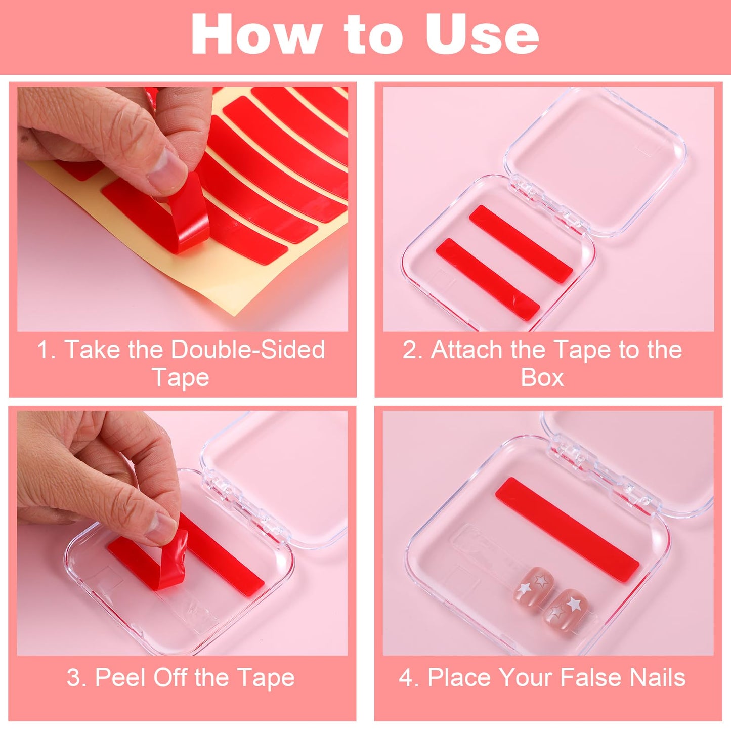 Lemecima 30 Pcs Press On Nail Storage Box Set with Acrylic Display Case Organizer - Press On Nail Packaging Box with 120 Pcs Adhesive Tapes for Fake Nail-Storage Nail-Display Nail-Salon