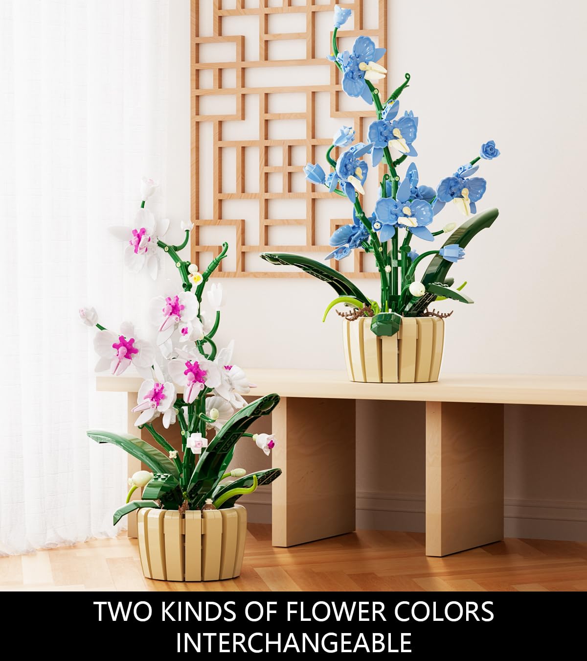 Icons Orchid Flowers Building Set, Exquisite Orchid Bonsai for Adult- Compatible with Lego Flowers, Ideal for Mothers and Valentine's Day Display (1192pcs)