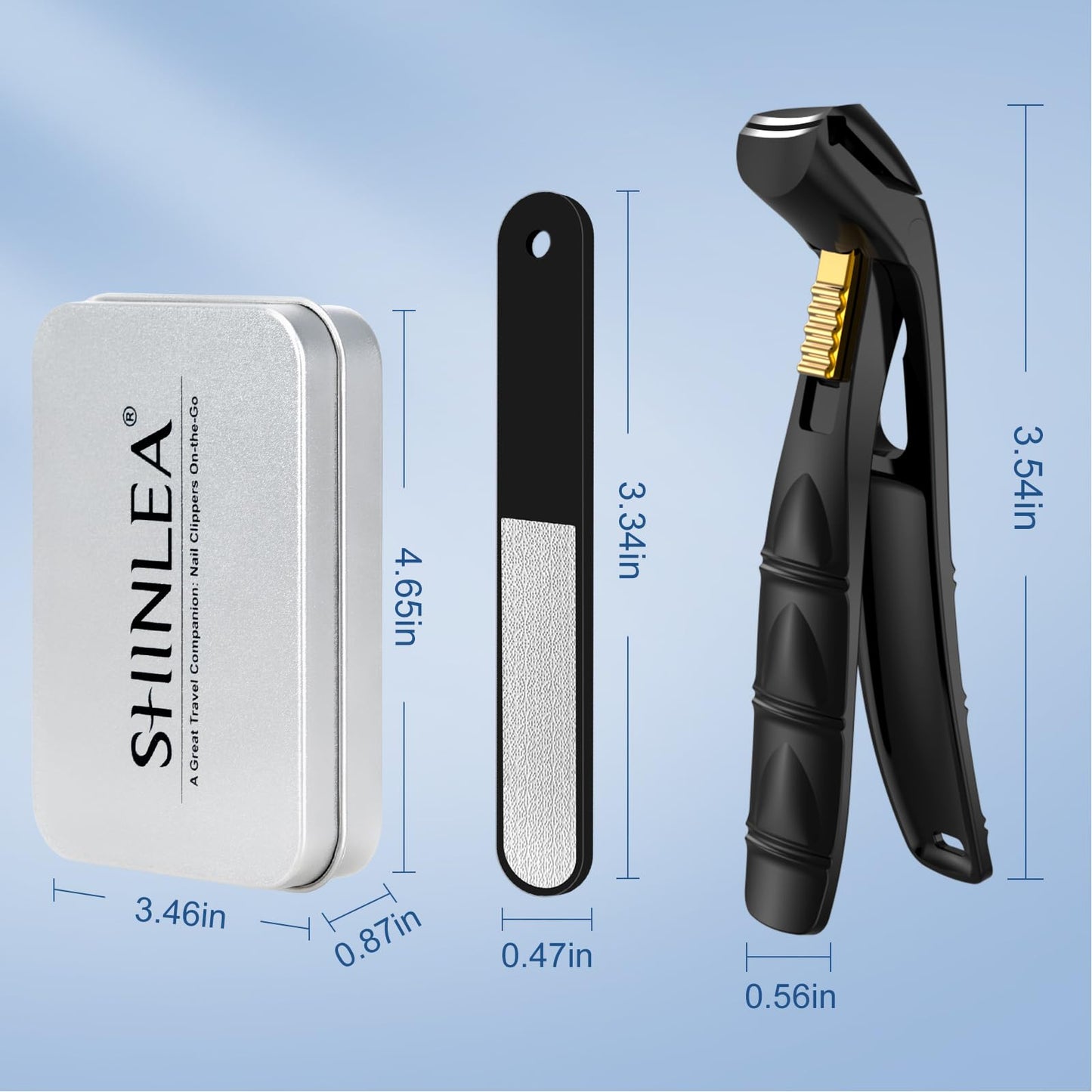SHINLEA Nail Clippers for Seniors Thick Toenail, Professional Fingernail Toenail Clippers with Catcher, Sharp Wide Opening and Long Handle Nail Cutter for Men Women, Black