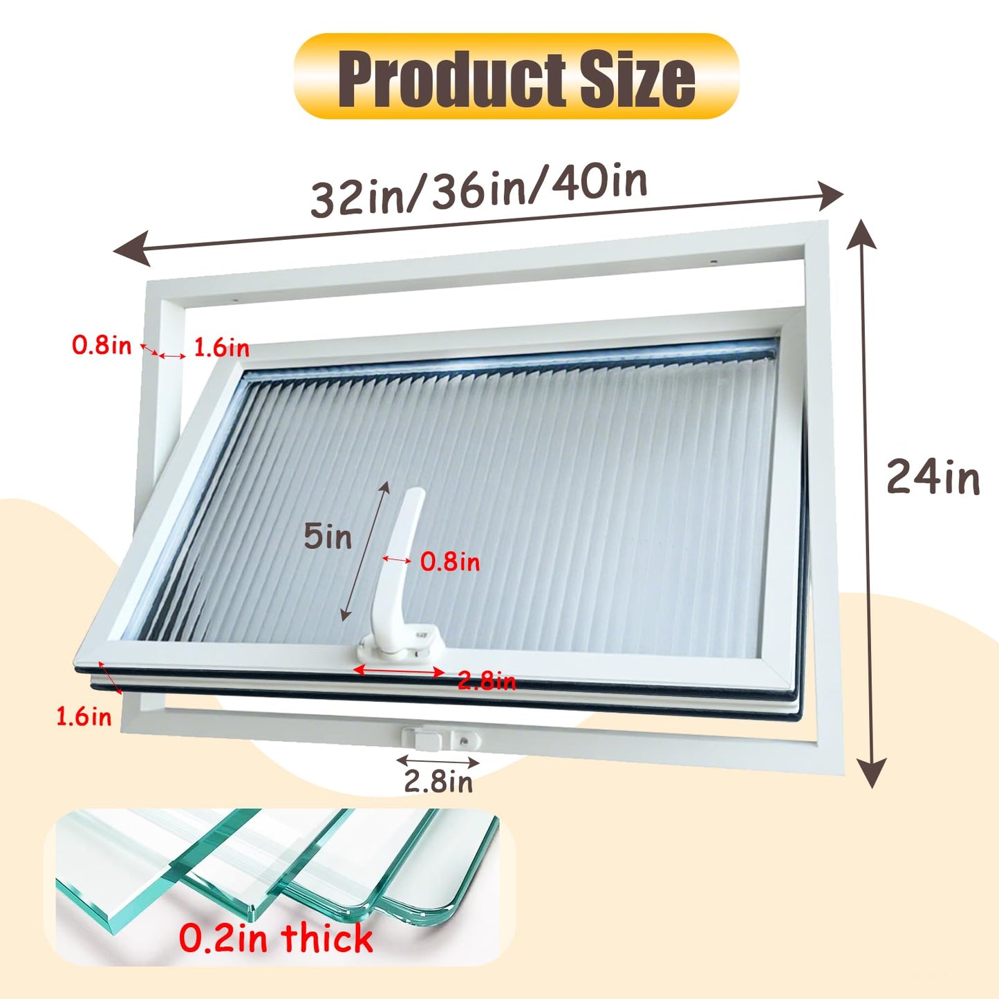 36x24in Windows for houses, 360° Rotation Sliding Window, Flush Mount Rotating Ventilated Windows, Basement Window with Tempered Glass, for Bathroom/Kitchen/Warehouse/Playhouse (White, 36x24in)