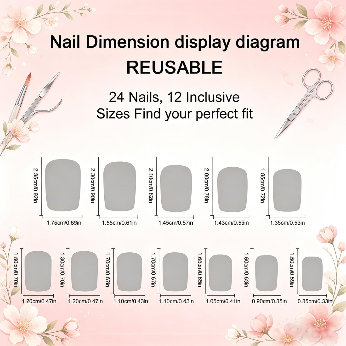 Purple Glitter Press on Nails, Medium Square Fake Nails with Iridescent Shimmer Design, Glossy White False Nail Reusable Glue on Artificial Nails for Women Daily Wear