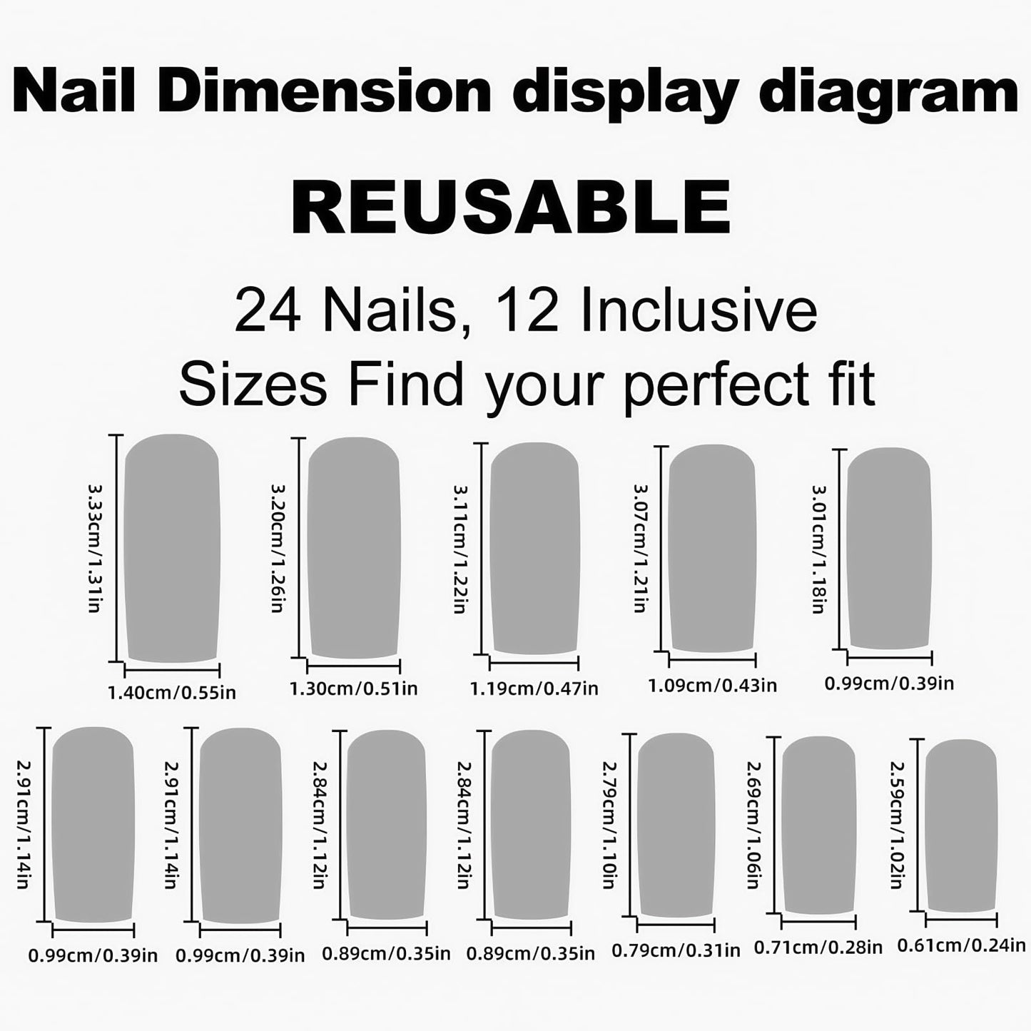 Long Press on Nails Square Fake Nails Rhinestone False Nails with Blue Flowers Artificial Nails Stick on Nails for Women 24pcs