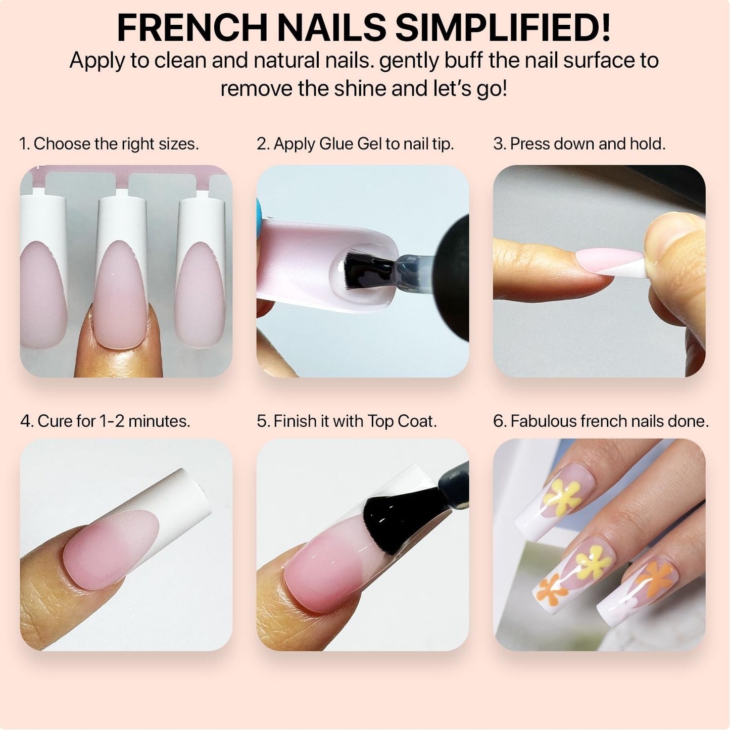 SXC Cosmetics French Tip Press On Nails Pink Medium Almond 150 Pieces in 15 Sizes Ultra Fit with Pre-applied Tip Primer and Base Coat, No Need to File Fake Nails for Nail Art DIY X-Pro Tips