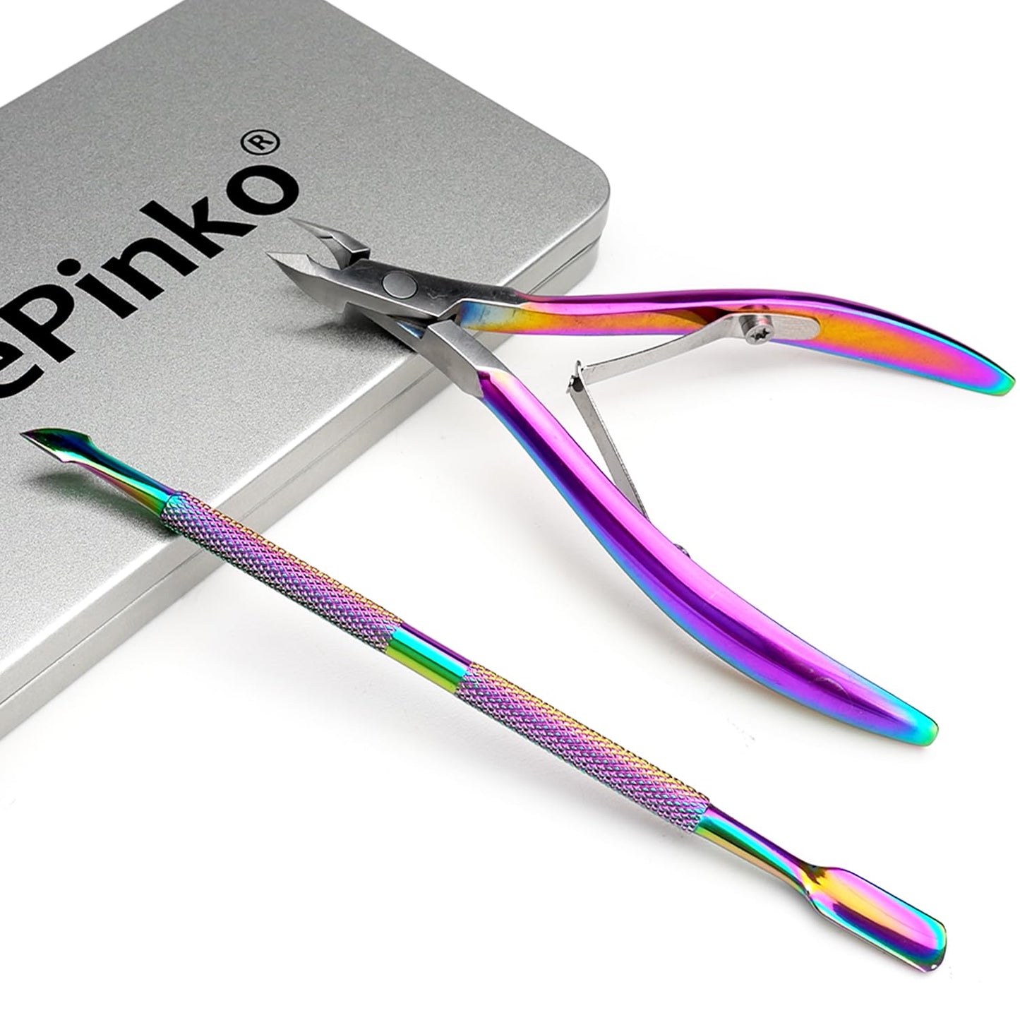 LePinko Professional Cuticle Trimmer with Cuticle Pusher, Super Labor-saving Dead Skin Nippers, Sharp Hangnail Remover for Fingernail Toenail, Pedicure Manicure Nail Care Tool for Women Men, 7mm Jaw