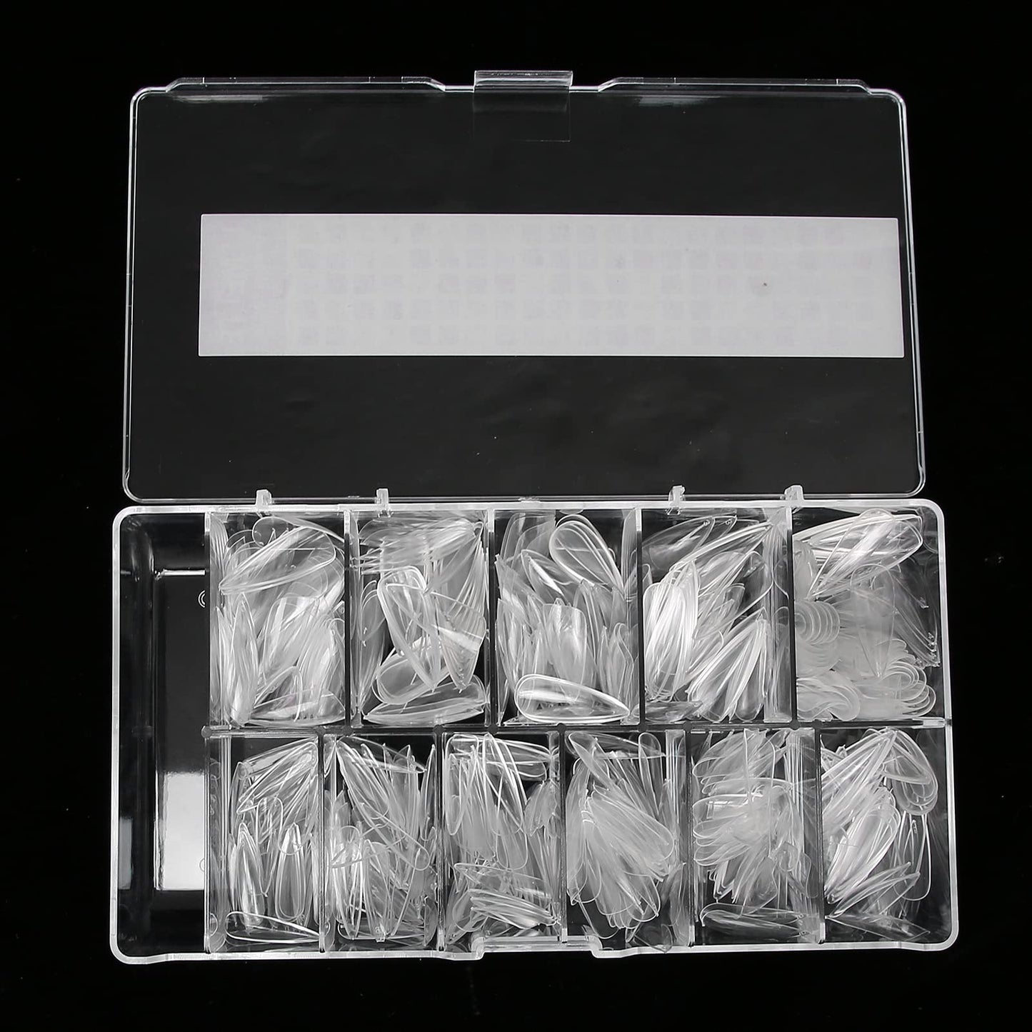 500PCS Nail Tips Full Cover Clear Stiletto Long Fake Nails ABS Material for Nail Salons DIY Nail Art 10 Sizes 0 9 Durable Odorless