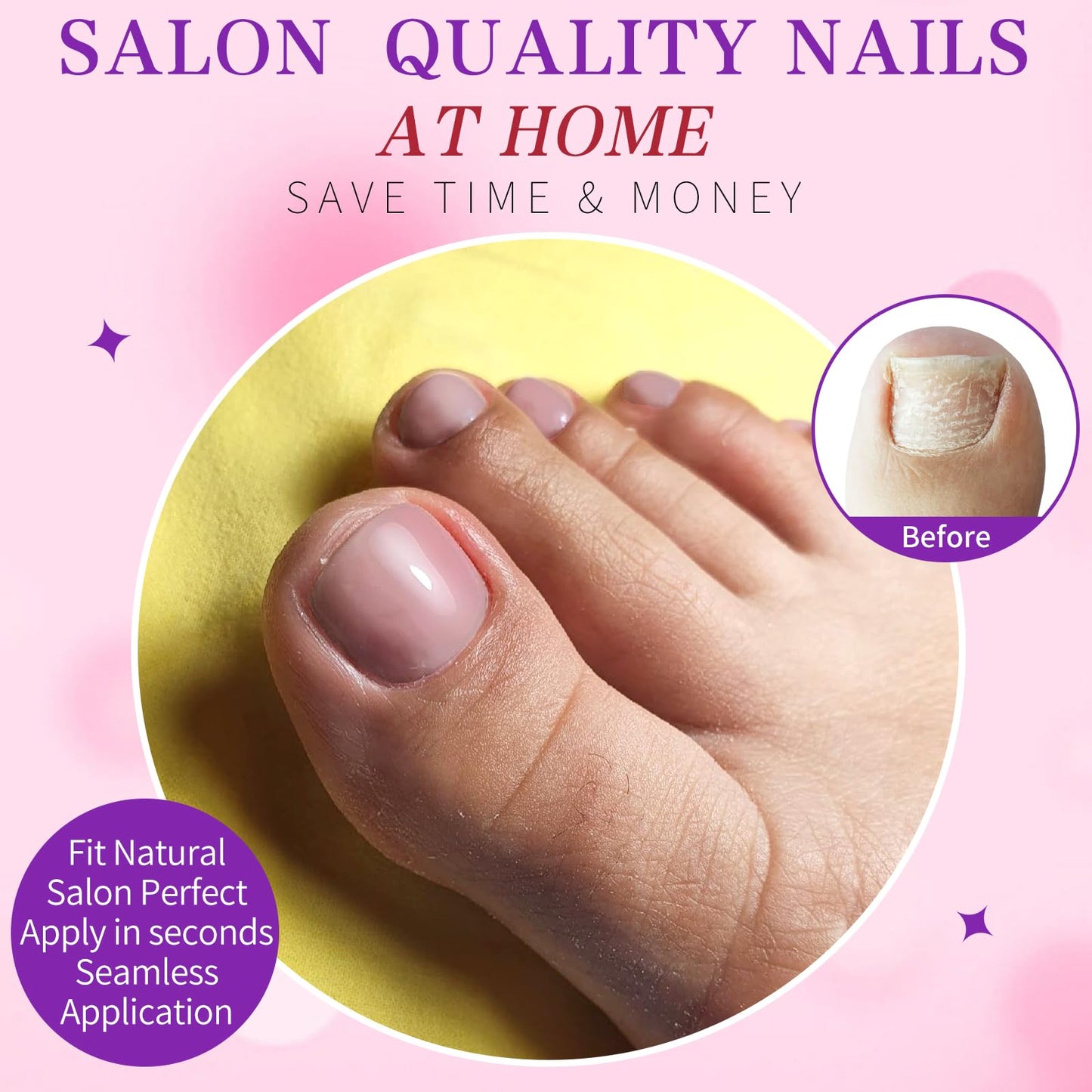 LoveOurHome 120pc Coffee Press on Toenails Women Fake Toe Nails with Tabs, Coffee Fake Toenails Press on Toes Nails Glue on Toenail Acrylic Toe Nail Tip Artificial False Toenail for Women Girl