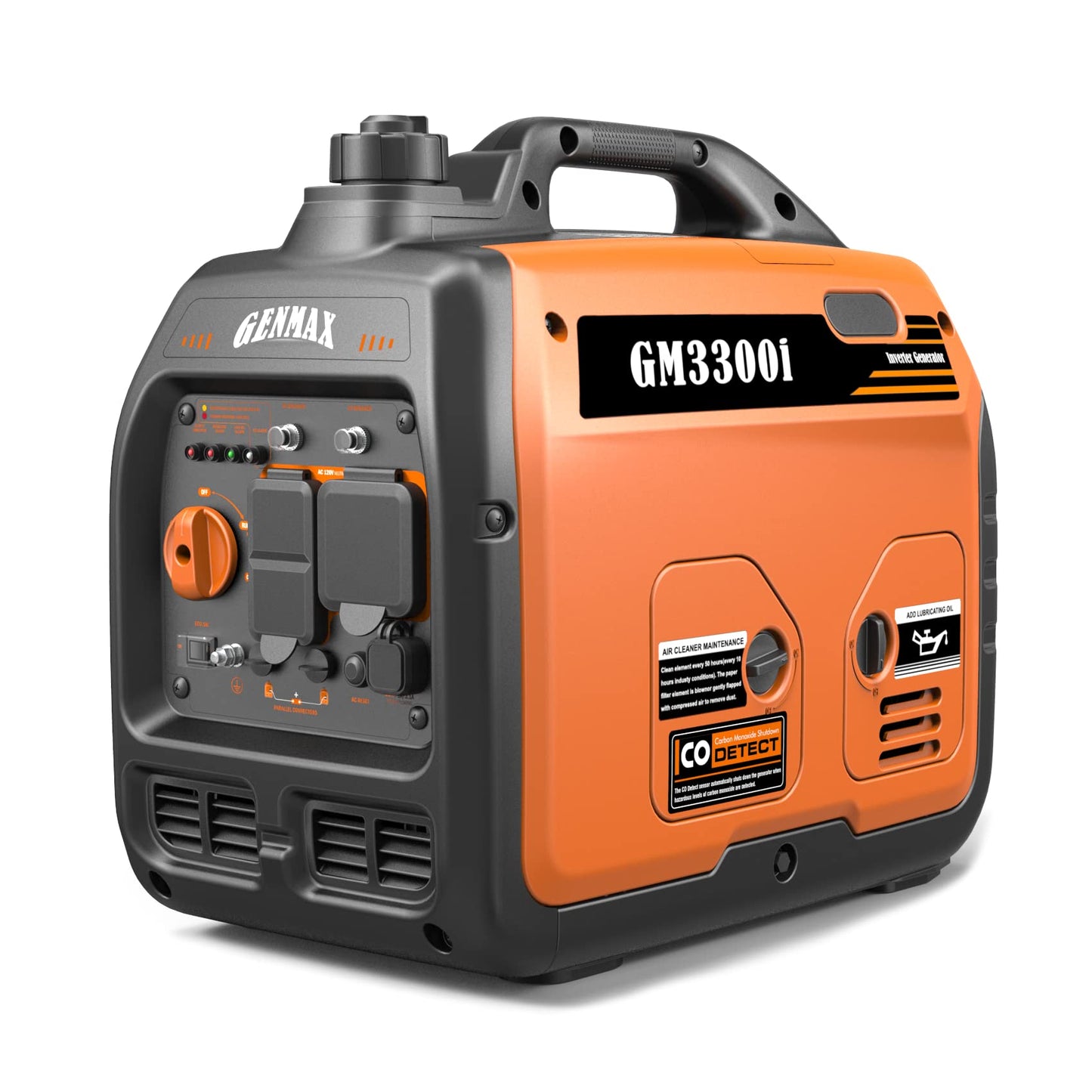 GENMAX Portable Generator,3300W Ultra-Quiet Gas Engine, EPA Compliant, Eco-Mode Feature, Ultra Lightweight for Backup Home Use & Camping (GM3300i)