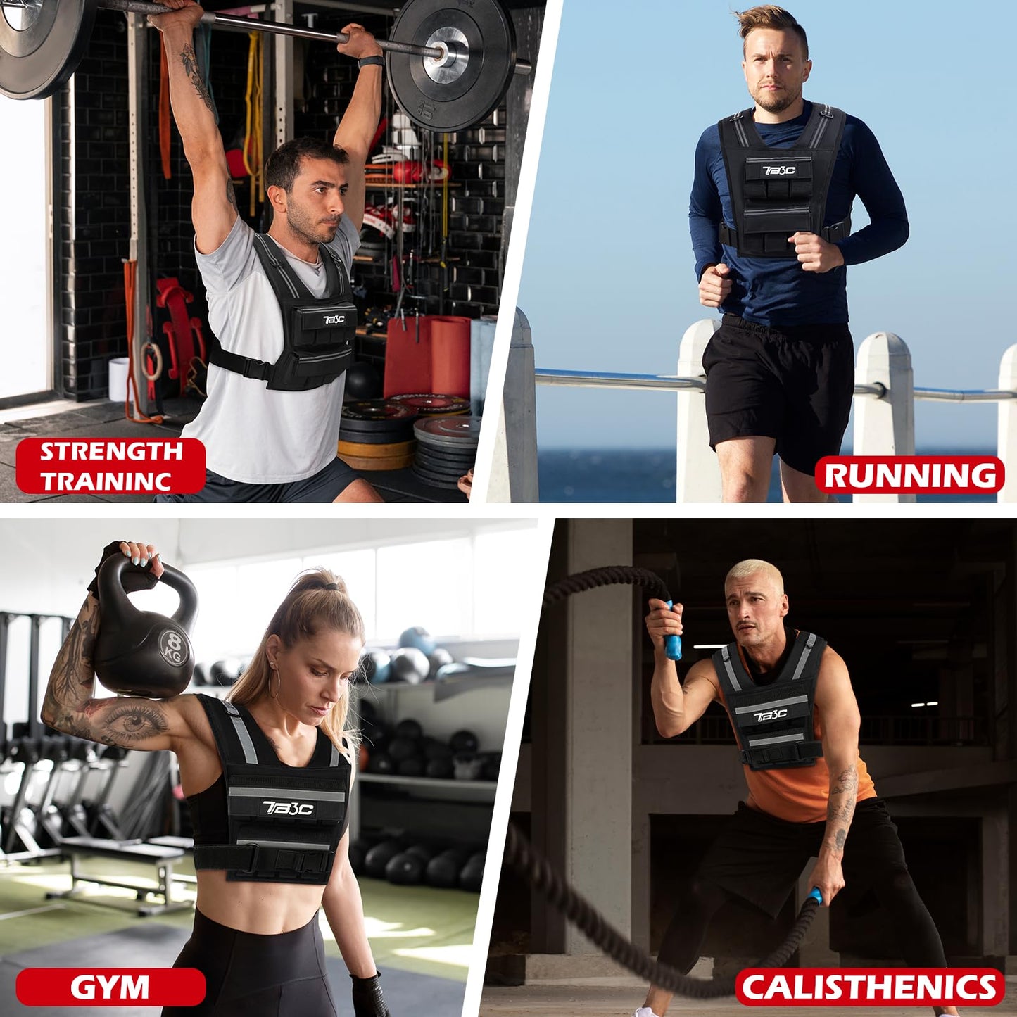 Adjustable Weighted Vest Men,40lb Weights Vest with Reflective Stripe, Weight Vest Workout Vest for Strength Training Running Walking Workout Vest for Men and Women