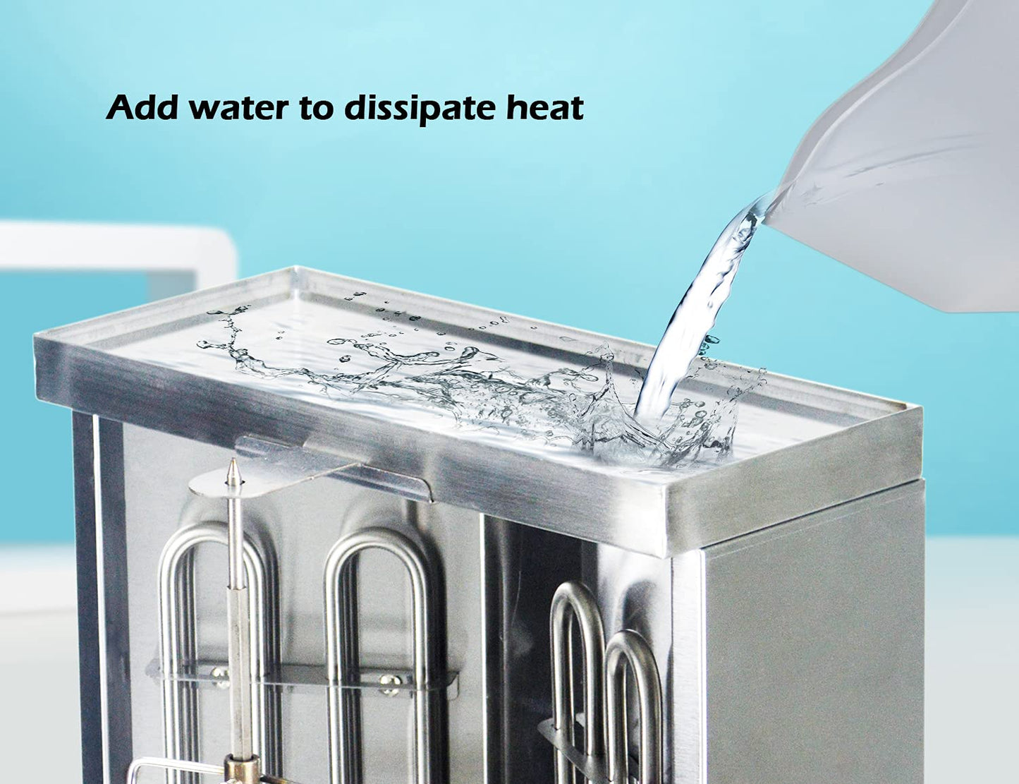 Li Bai Shawarma Machine Electric Vertical Kebab Grill Gyro Rotisserie Oven Meat Broiler with 2 Heating Tubes Stainless Steel Body 110V For Home Restaurant Kitchen(Registered Design Patent)