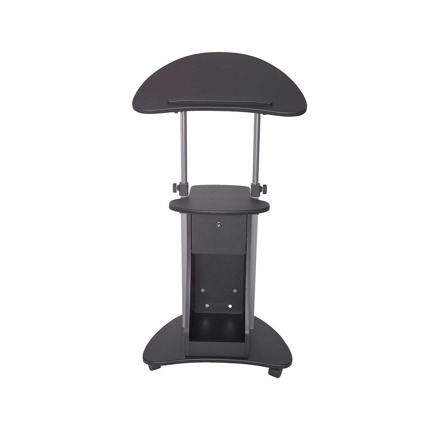 Techni Mobili Sit-to-Stand Mobile Medical Laptop Computer Cart, Black, Adjustable Height, B005
