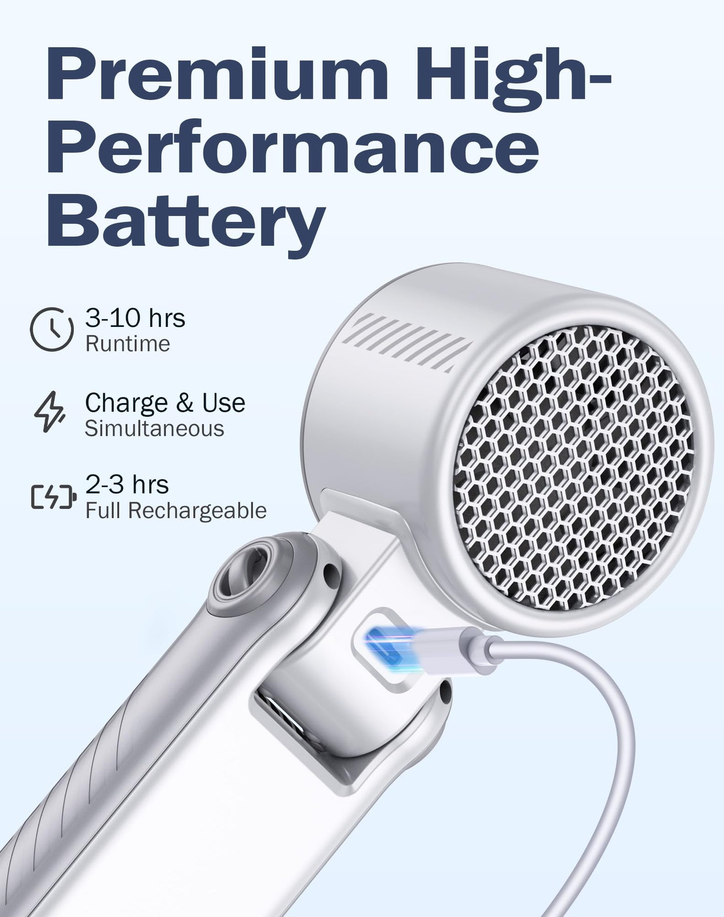 Taiofan Portable Handheld Fan with Cooling Ice Function, Rechargeable Mini Personal Fan, 5 Speeds Strong Wind, Quiet USB Travel Fan for Outdoor, Office, Summer Heat