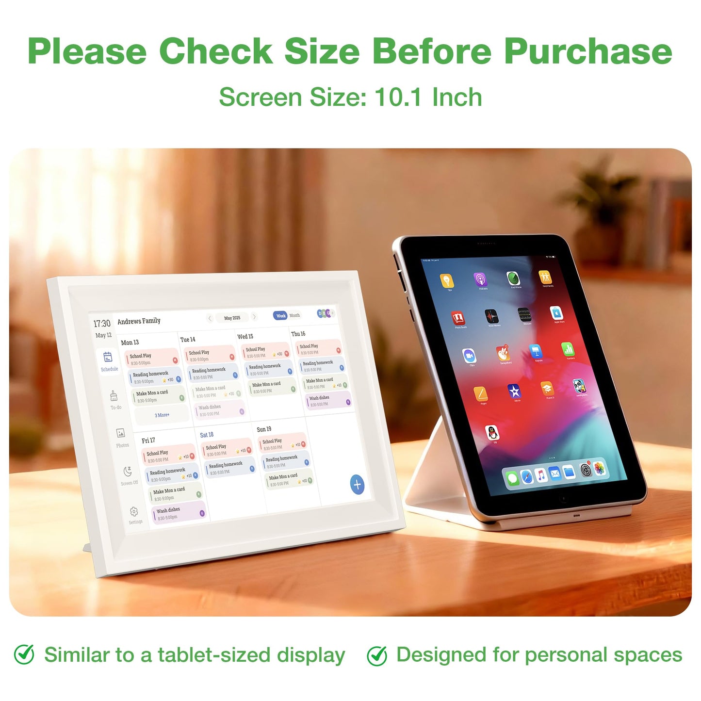 10.1’’ Smart Digital Calendar - Interactive Touch Screen, HD Display, Wall Mountable Family Organizer with Chore Chart, To-Do Lists & App Sync for Home & Office, Warm Mothers’s Day Gift, Gift for Her