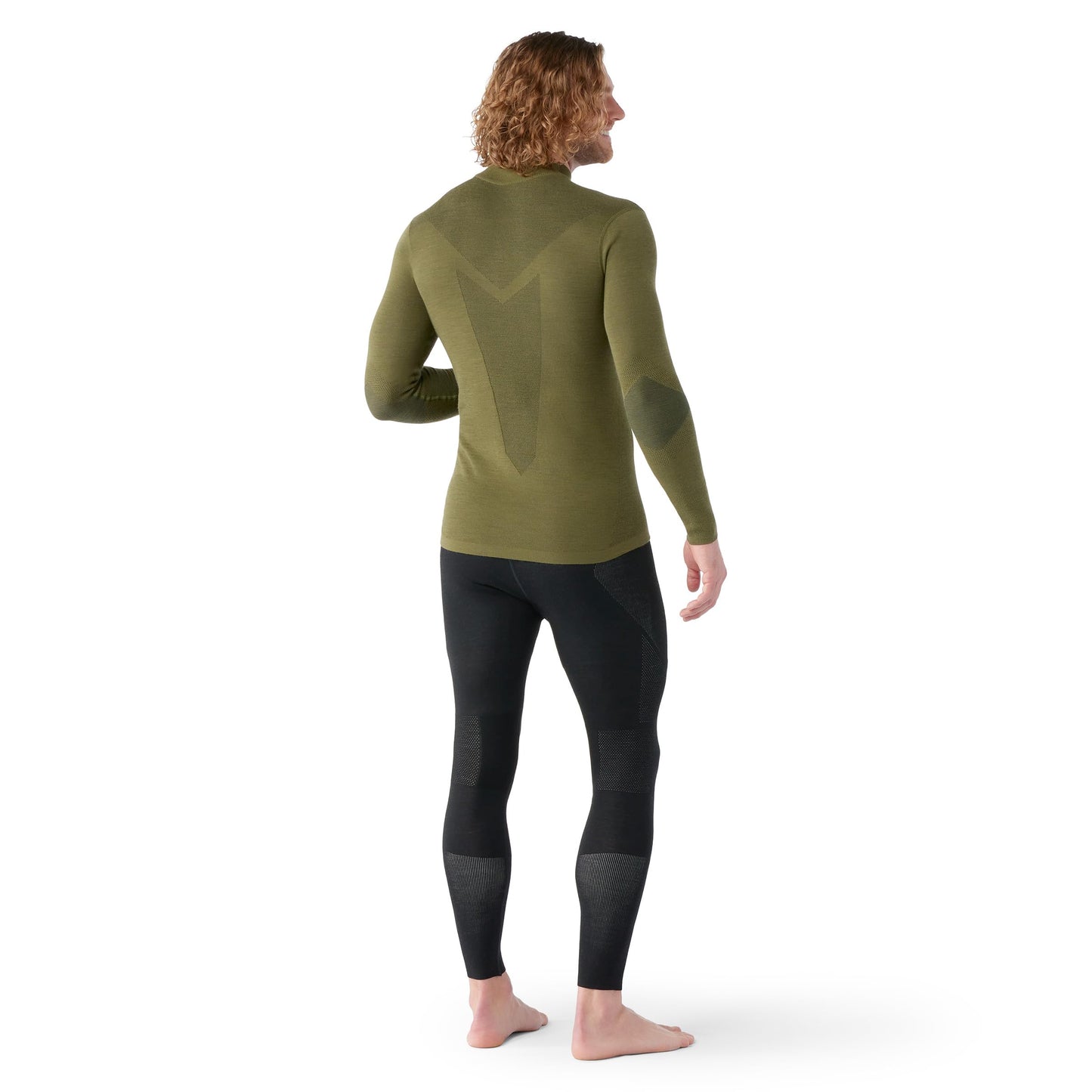 SmartWool Men's Classic Thermal Merino Base Layer Colorblock Crew Winter Moss/North Woods X-Large