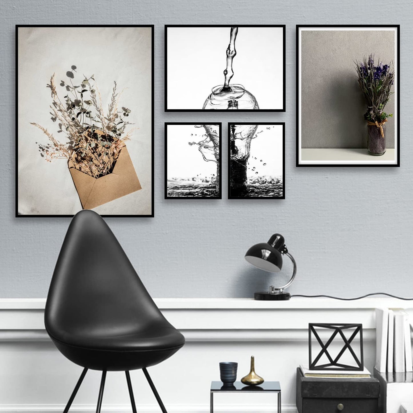 ijuerybai Black 16x24 Picture Frame Set of 3, High Transparent Frame for 16 By 24 Photo Collage Canvas Poster Size Wall Mount and Tabletop Horizontally Vertically (Black, 16 x 24 inches)