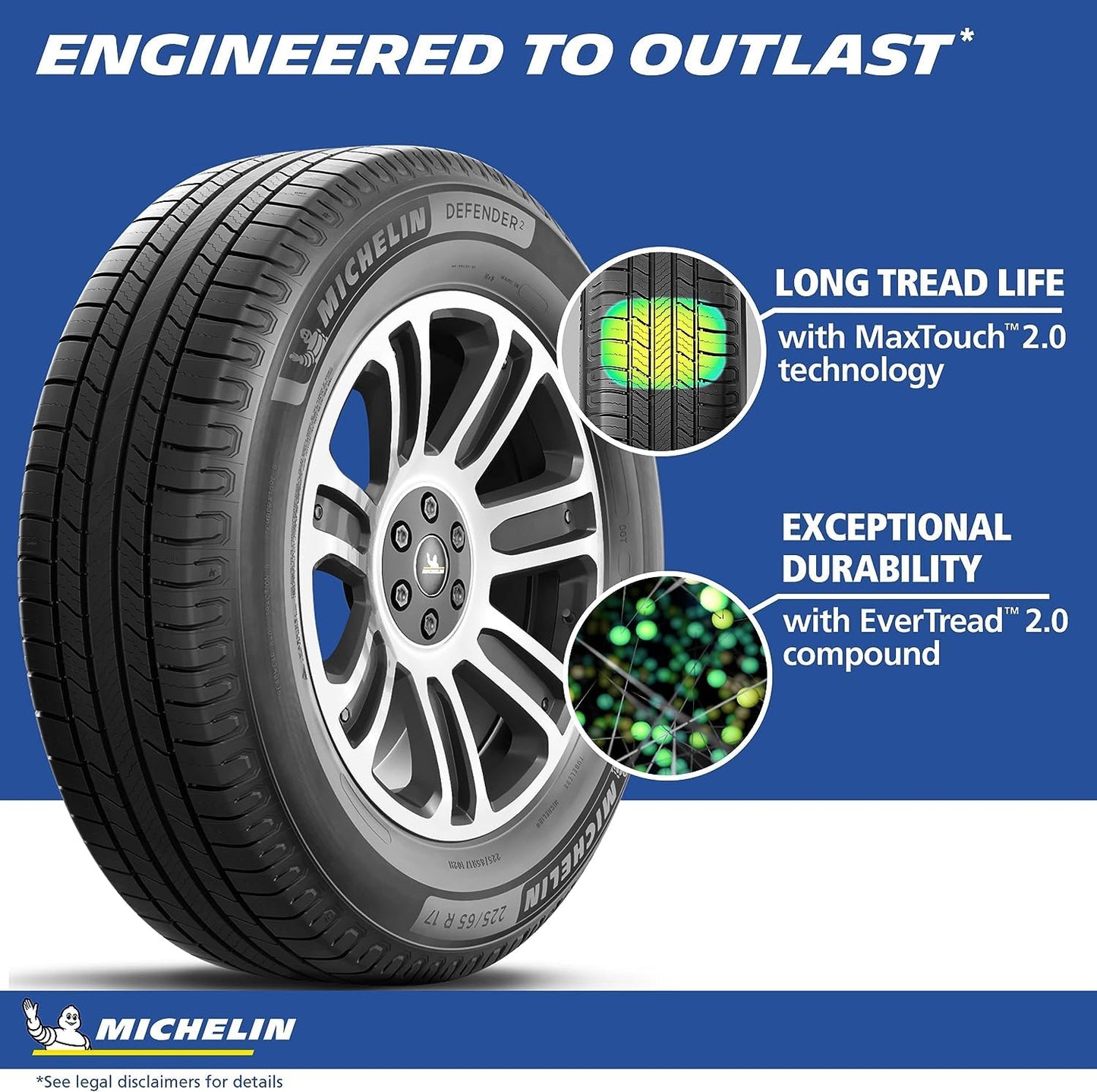 MICHELIN Defender2 All-Season Tire, CUV, SUV, Cars and Minivans - 235/60R18/XL 107H