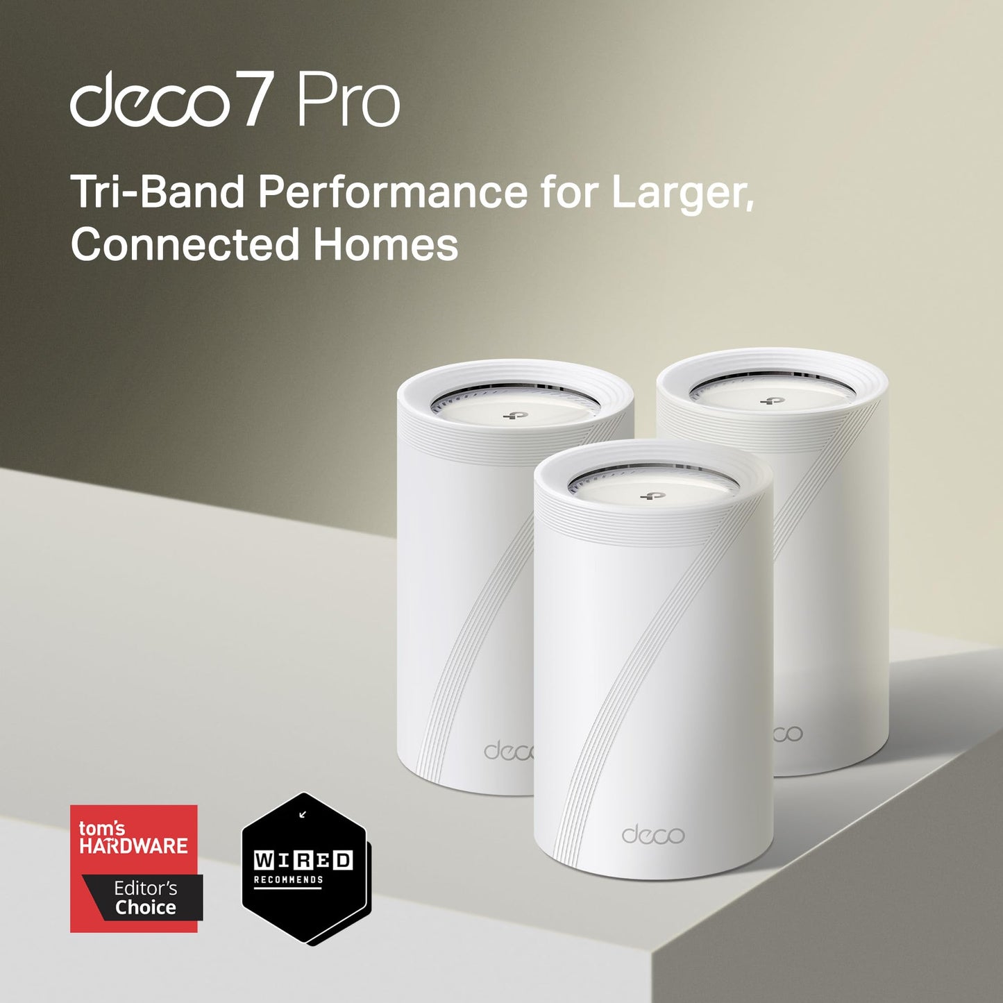 TP-Link Deco 7 Pro BE14000 Tri-Band Wi-Fi 7 Whole Home Mesh System | 8-Stream 14 Gbps | 10 Gbps WAN/LAN Port | Up to 8100 Sq.ft, 200 Devices Capacity | 320 MHz, HomeShield, AI-Roaming (BE67 3-Pack)